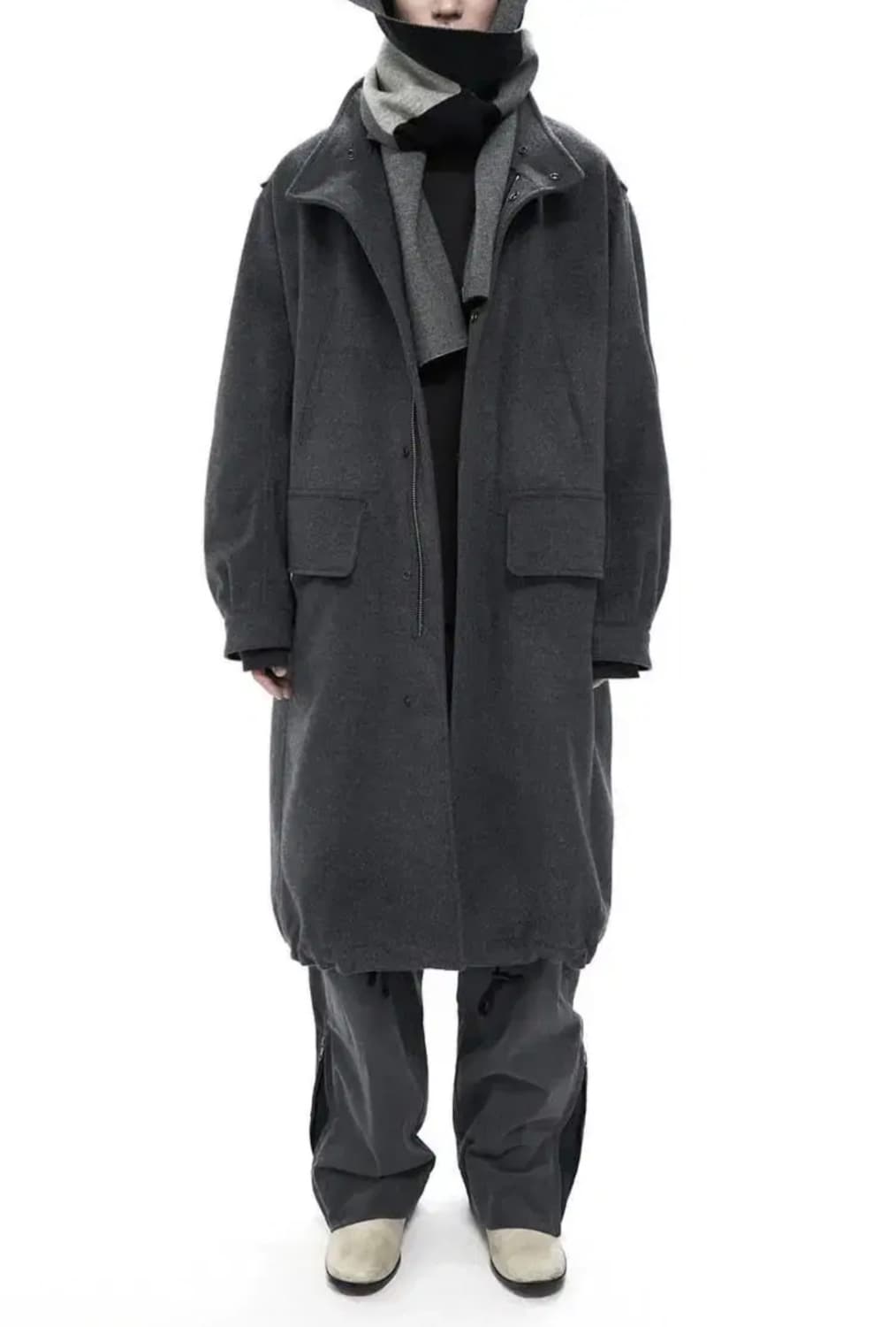 폴리테루 m65 멜톤 울 코트 미드그레이 상품이미지1