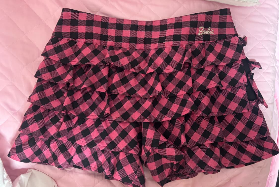 barbie 바비 캐캐체 핑크체크 큐롯 갸루 상품이미지2