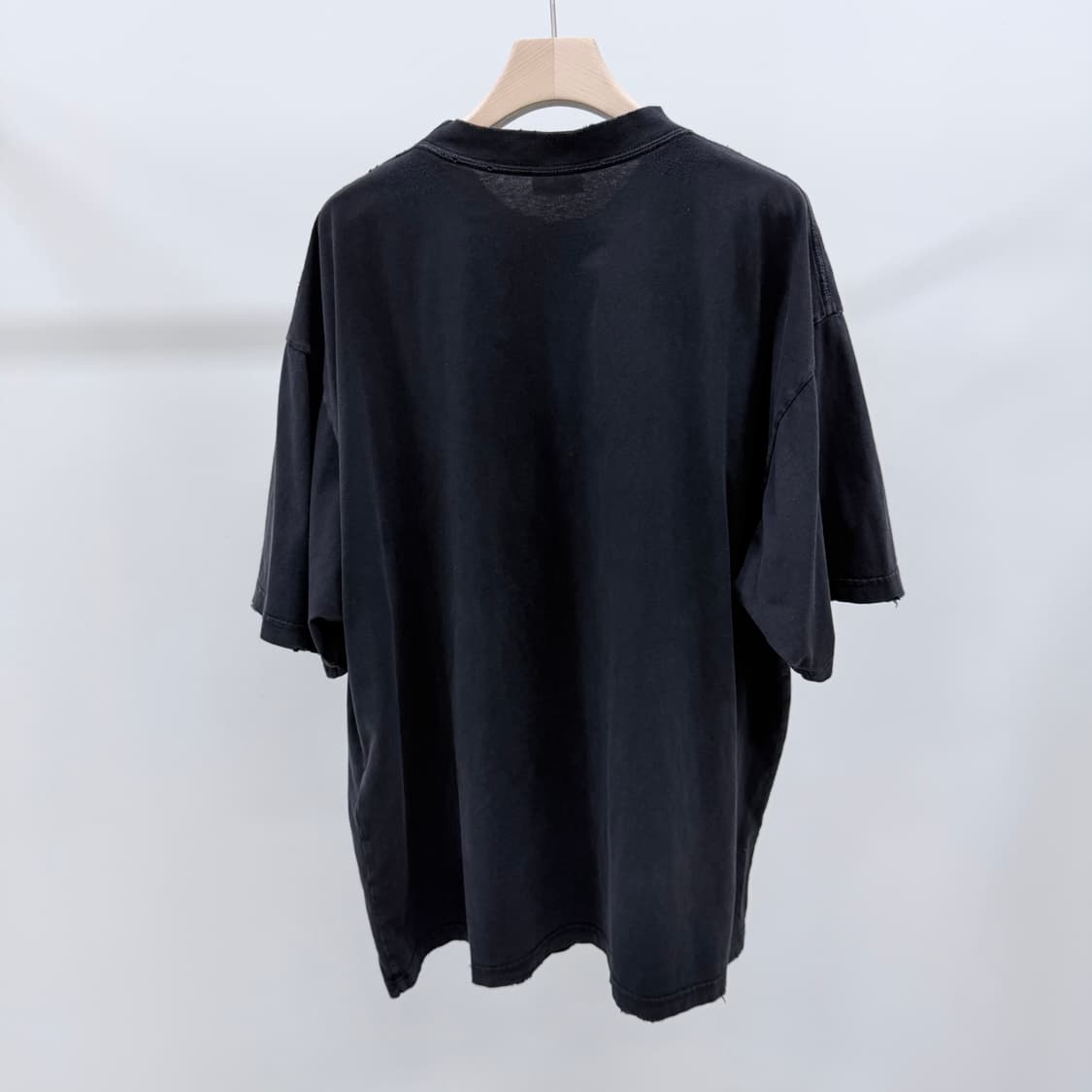 [S+급/XL] 발렌시아가 BB 로고 코튼 반팔 티셔츠 블랙 상품이미지4