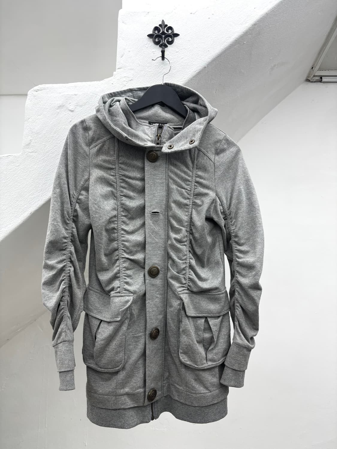 Shirring gray hood jacket    상품이미지5