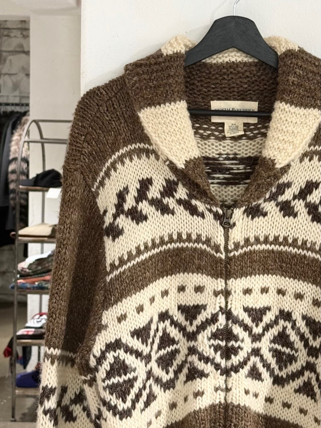 데님 앤 서플라이 브라운 숄 칼라 노르딕 코위찬 스웨터 상품이미지2