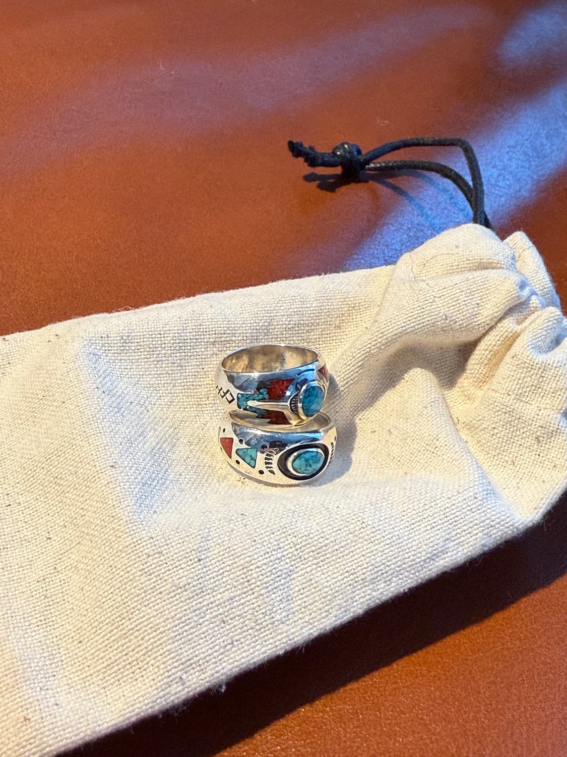 나바호 터키석 네이티브 아메리칸 실버 반지 상품이미지1