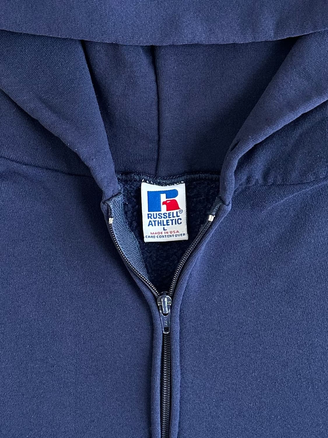 90s 빈티지 러셀 후드집업 네이비 L USA 상품이미지6