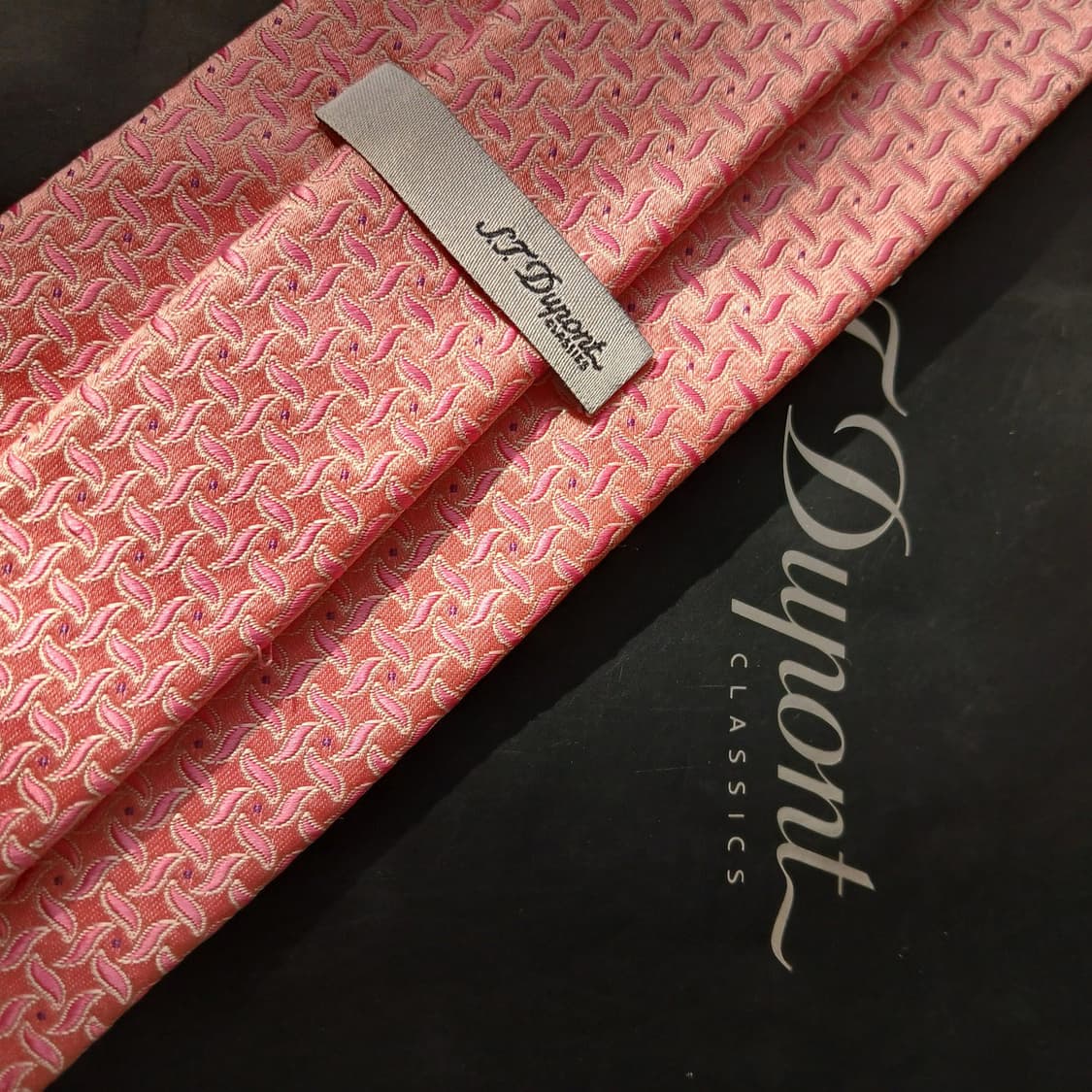 에스.티. 듀퐁 실크 핑크 패턴 넥타이 8.6cm B등급 A19555 상품이미지6