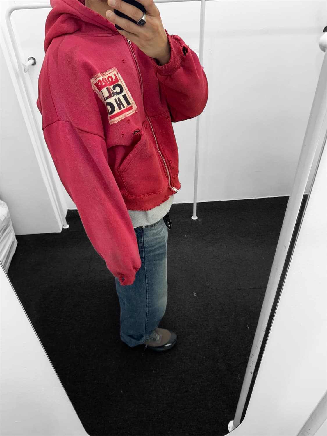 빈티지 크롭 후드집업 상품이미지10