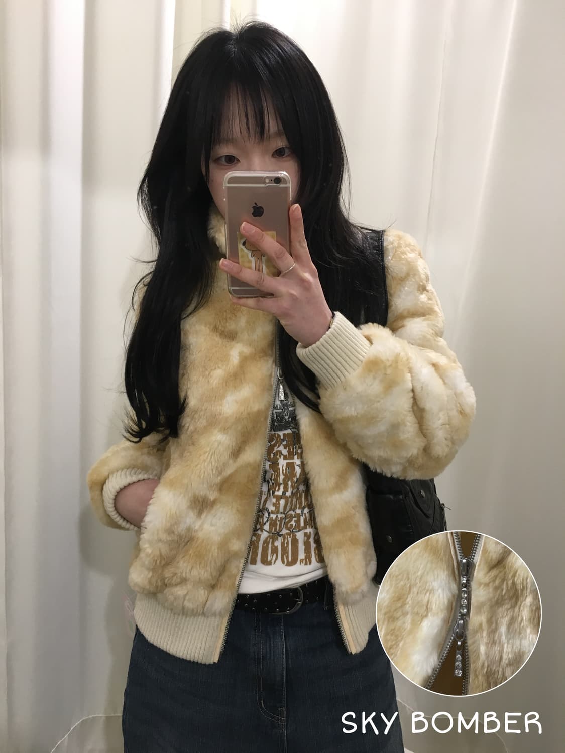 sky bomber two way fur zip-up 상품이미지1