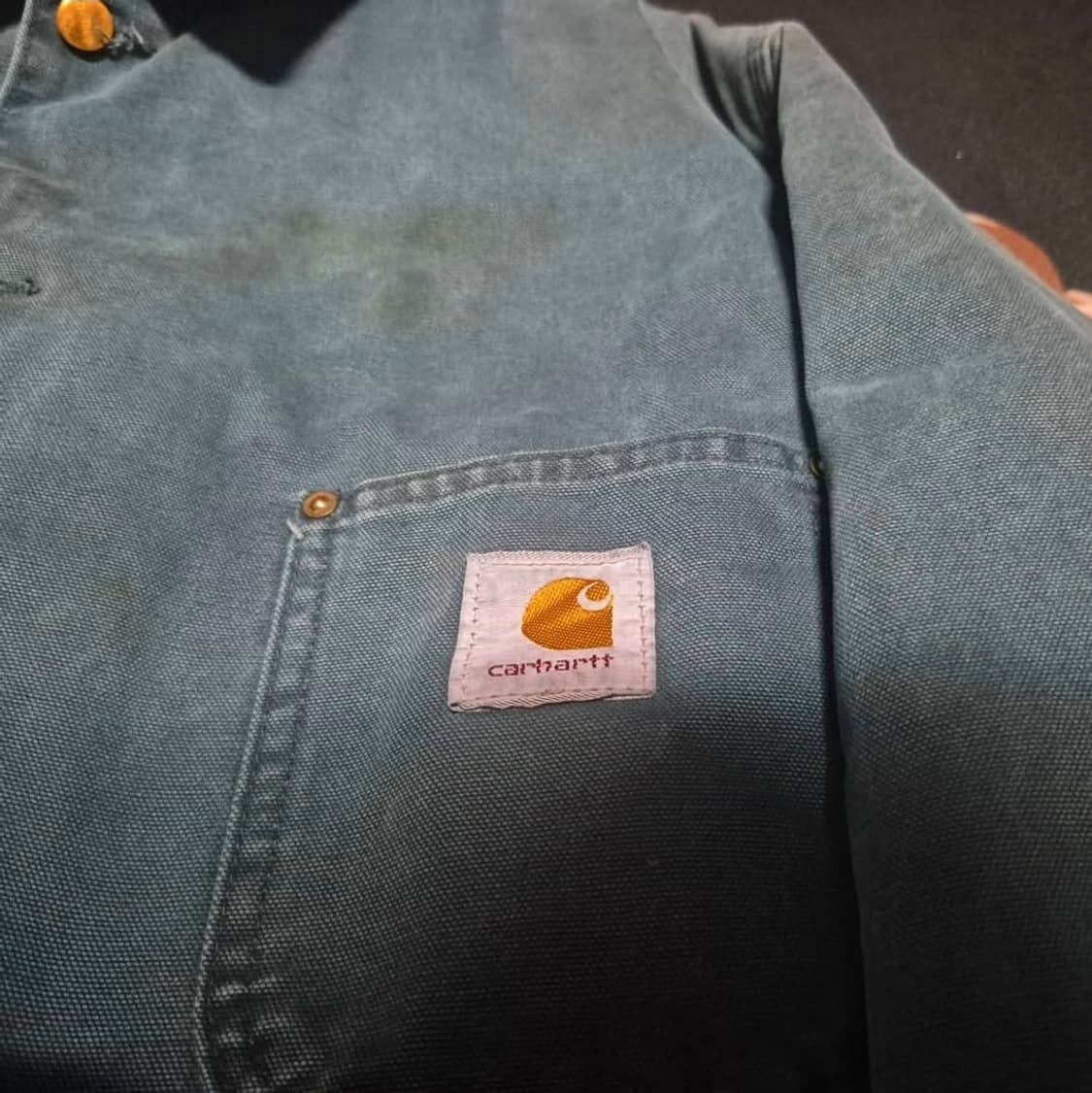 90's 칼하트 OG 블랭킷 라인드 초어 코트 자켓 L 헌터 그린 상품이미지2