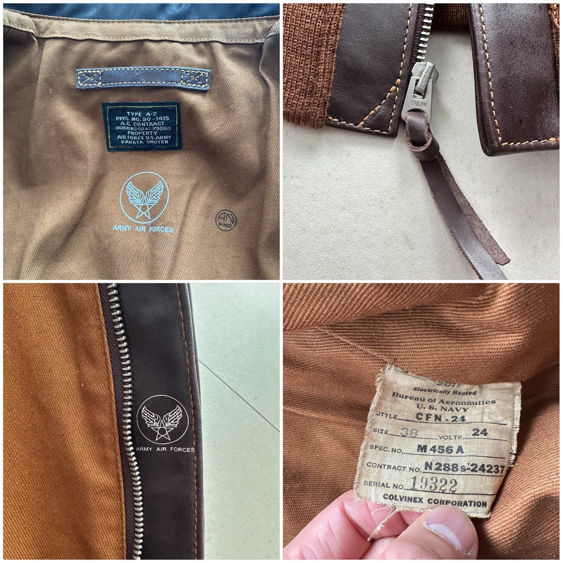 [일본생산] 나카타쇼텐 A-2 말가죽 플라이트 자켓 TALON지퍼  상품이미지5