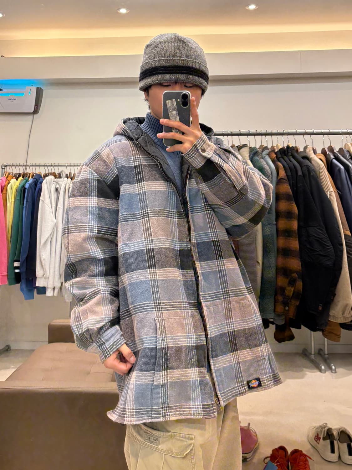 디키즈 플란넬 후드 누빔 자켓 상품이미지7