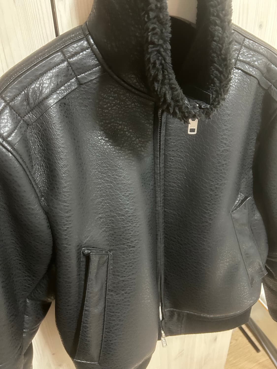 (최종가격) 알렌느 HALEINE 레더 하이넥 블루종 블랙 WJ40 상품이미지1