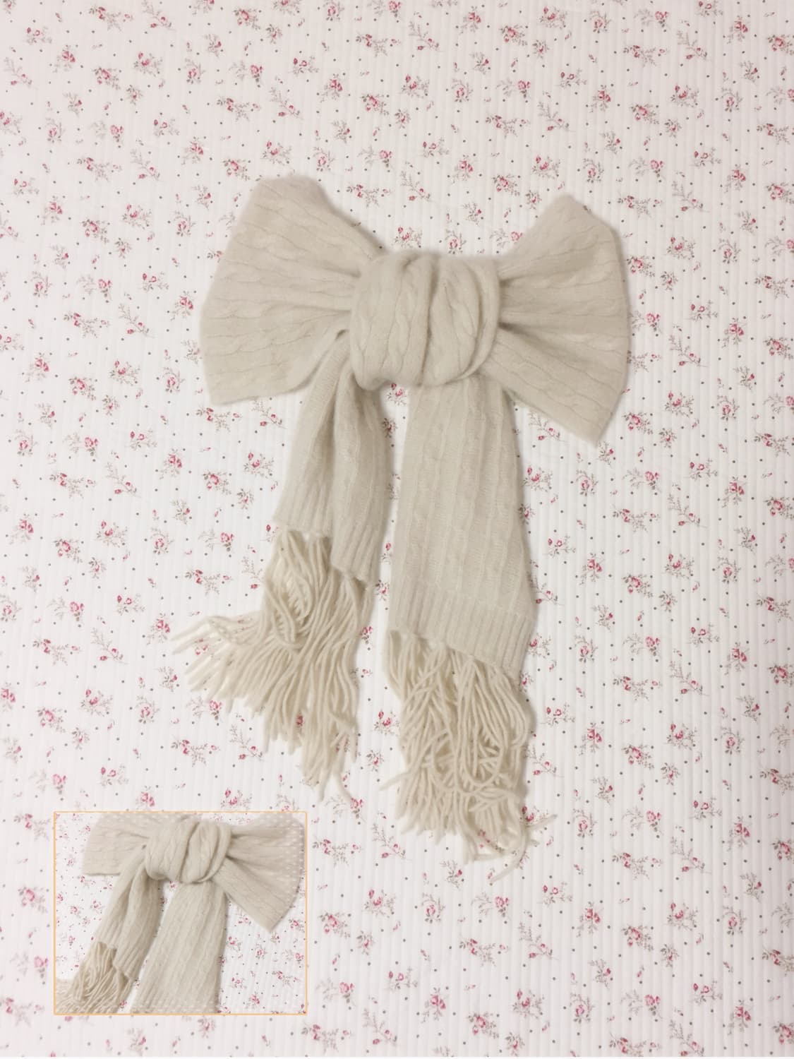 빈티지 아이보리 니트 머플러 상품이미지1