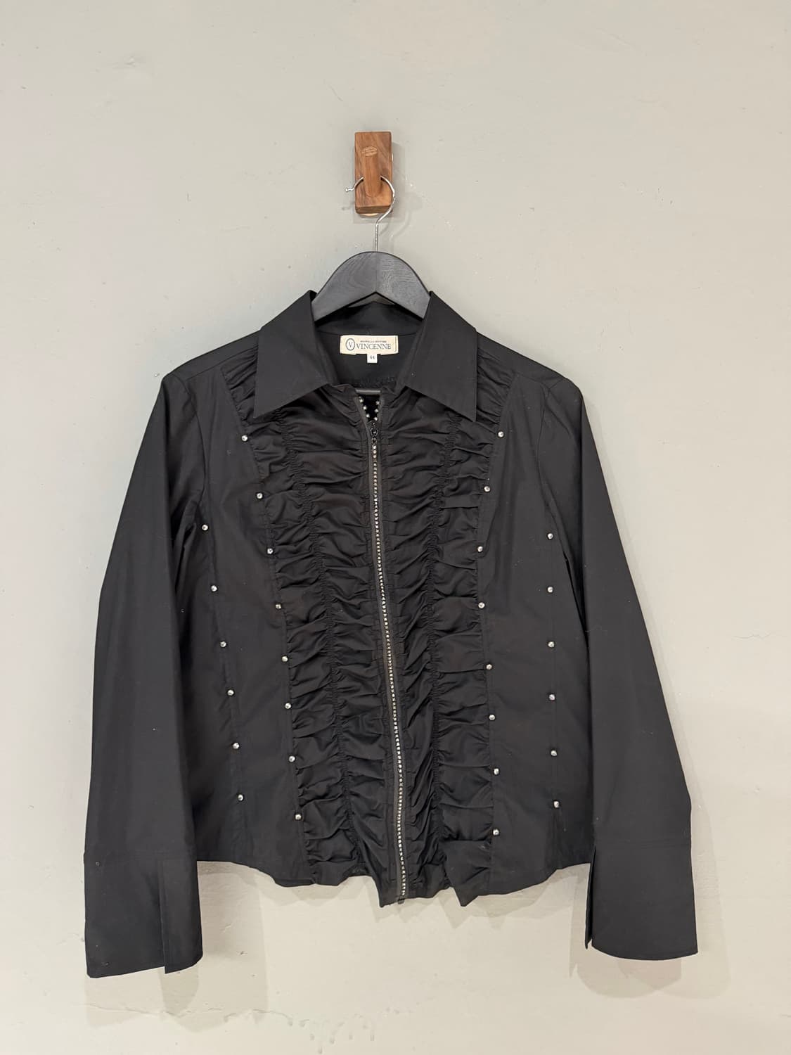 shirring detail cubic zipper jacket 상품이미지5