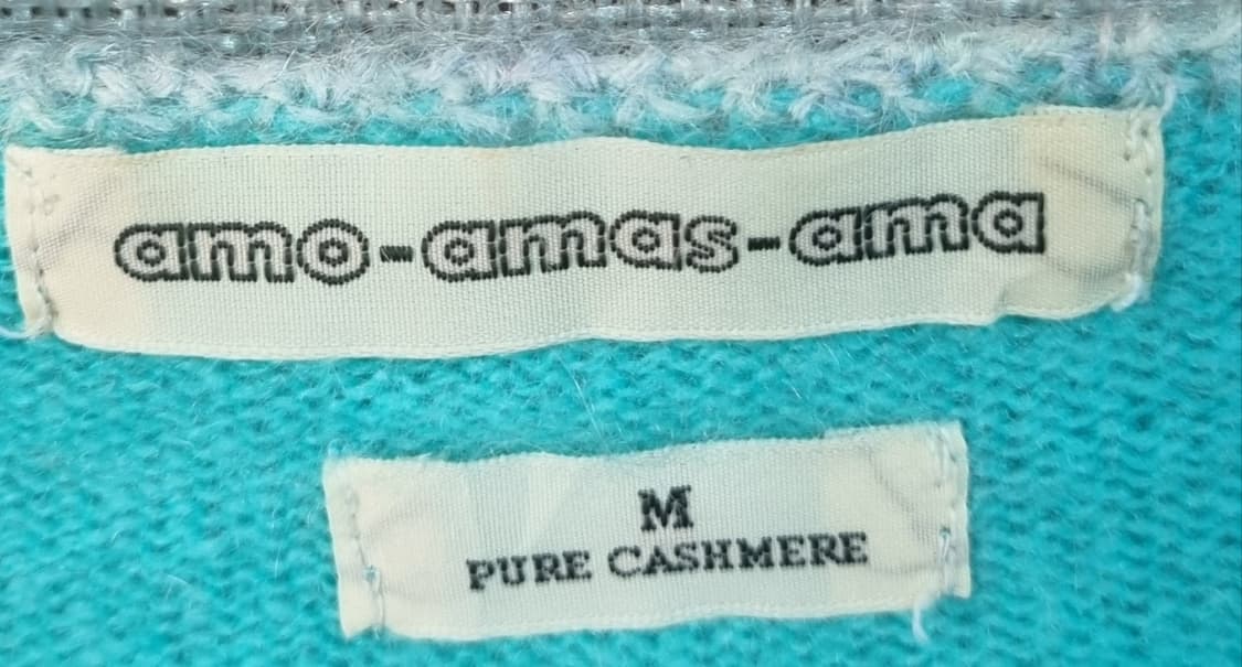 실측 XS (44) 캐시미어100% 하늘색 7부 니트 가디건 상품이미지2