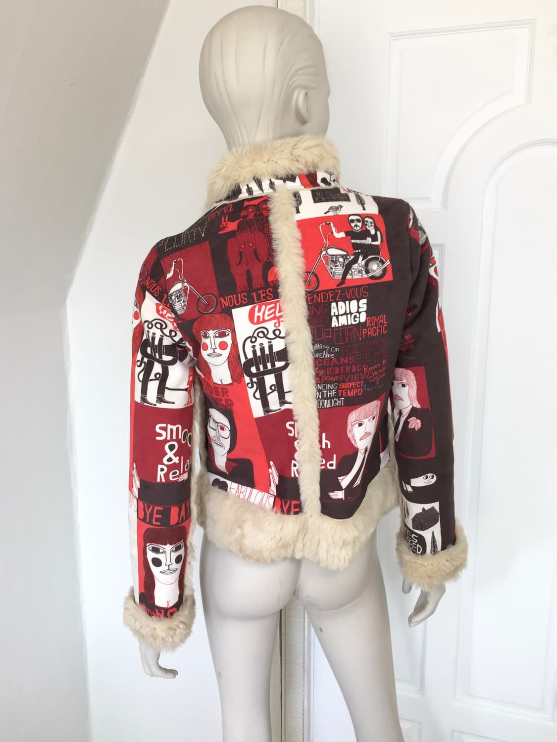 Spain Designer Iconic Pattern Fur Jacket 상품이미지6