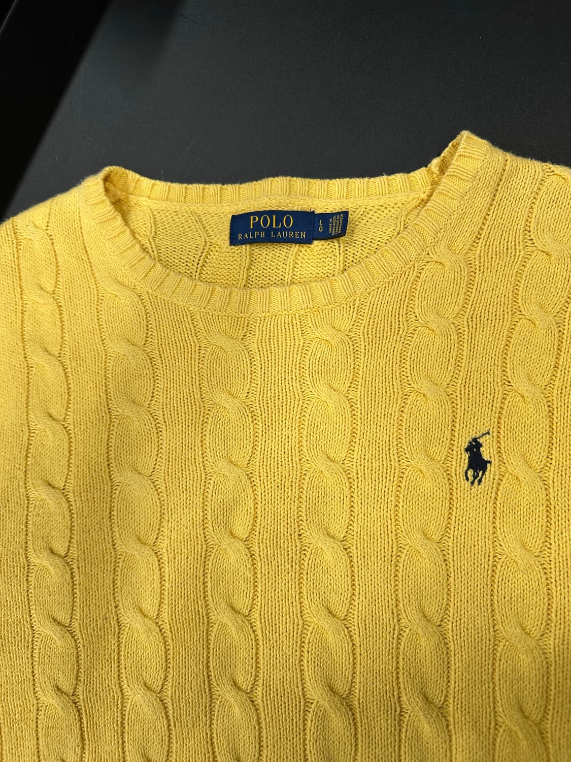 폴로 랄프로렌 옐로우 꽈배기 케이블 오버핏 니트 상품이미지5