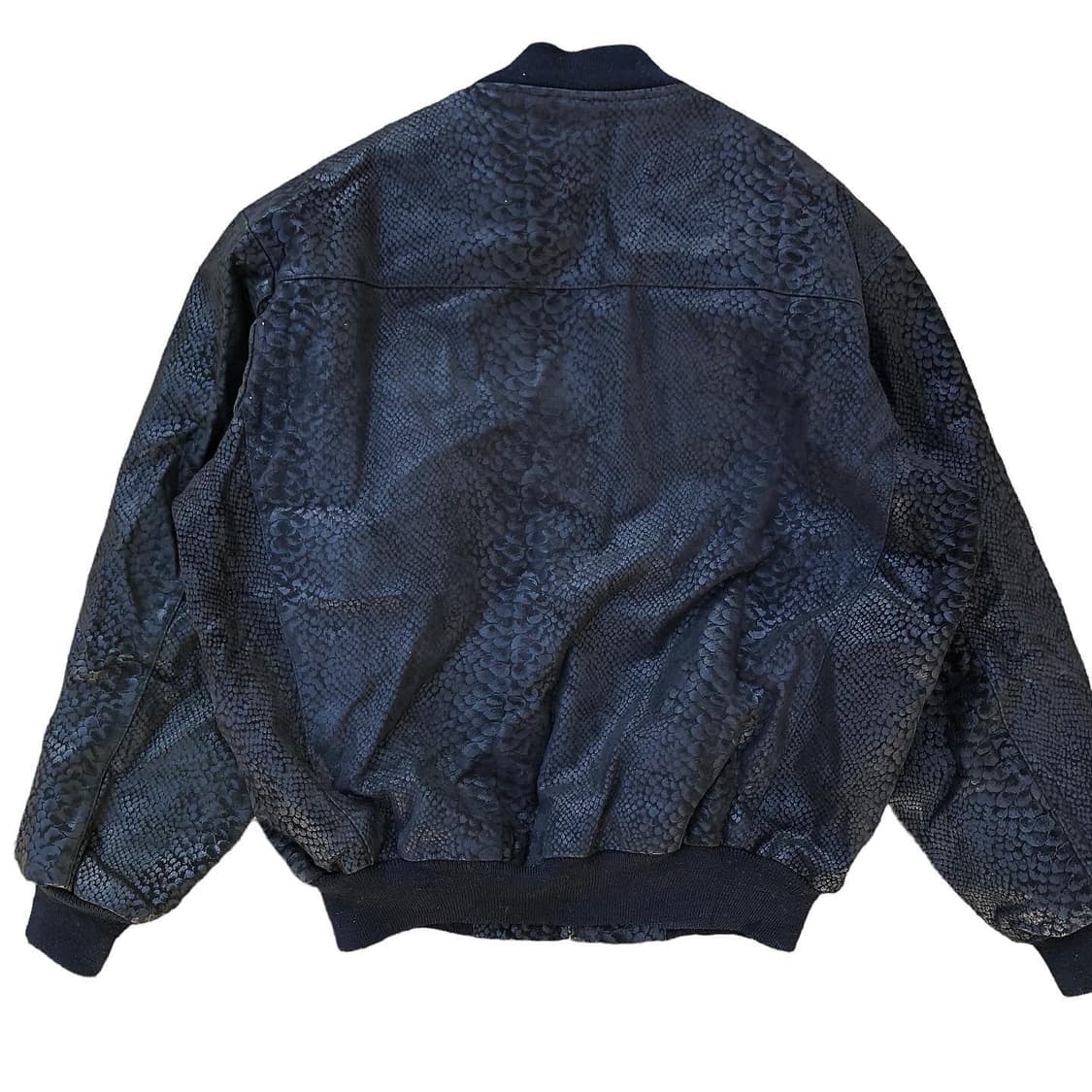 [L] 빈티지 뱀가죽 패턴 가죽 레더 자켓 상품이미지2