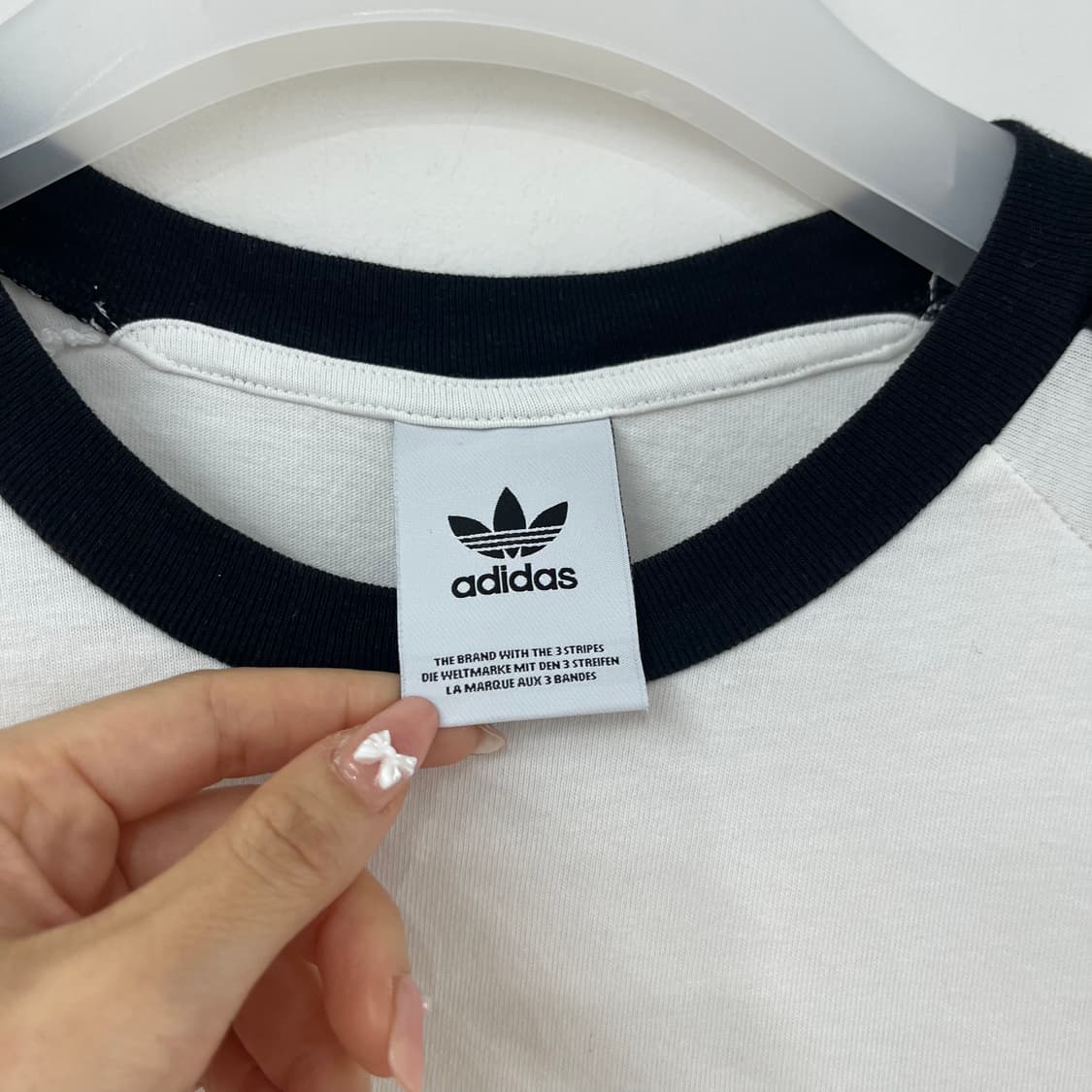 아디다스 화이트 블랙 링거 반팔 티셔츠 상품이미지5