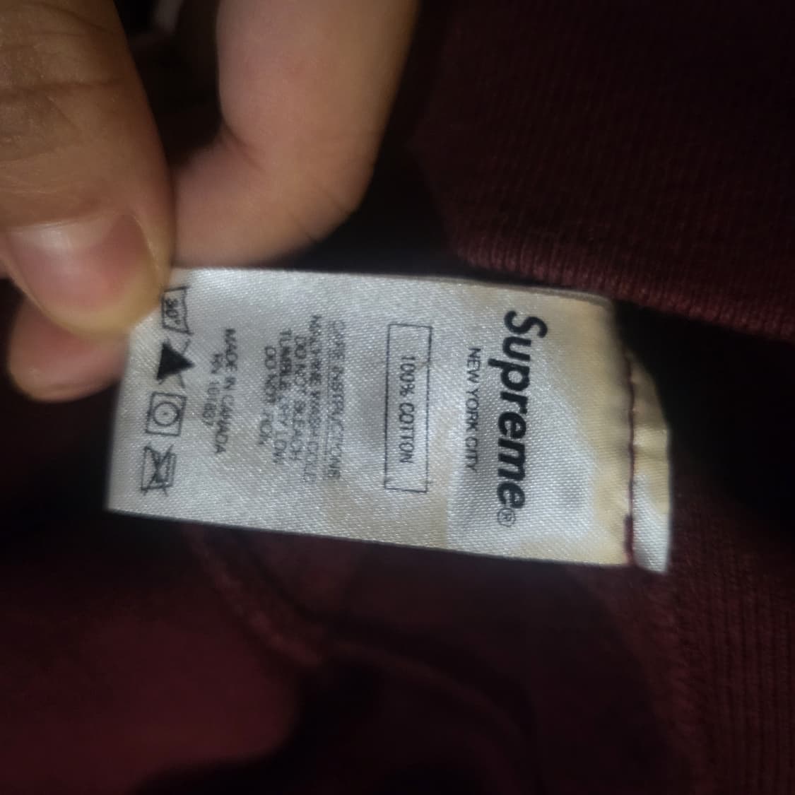 슈프림 17FW 센터피스 버건디 후드 상품이미지5