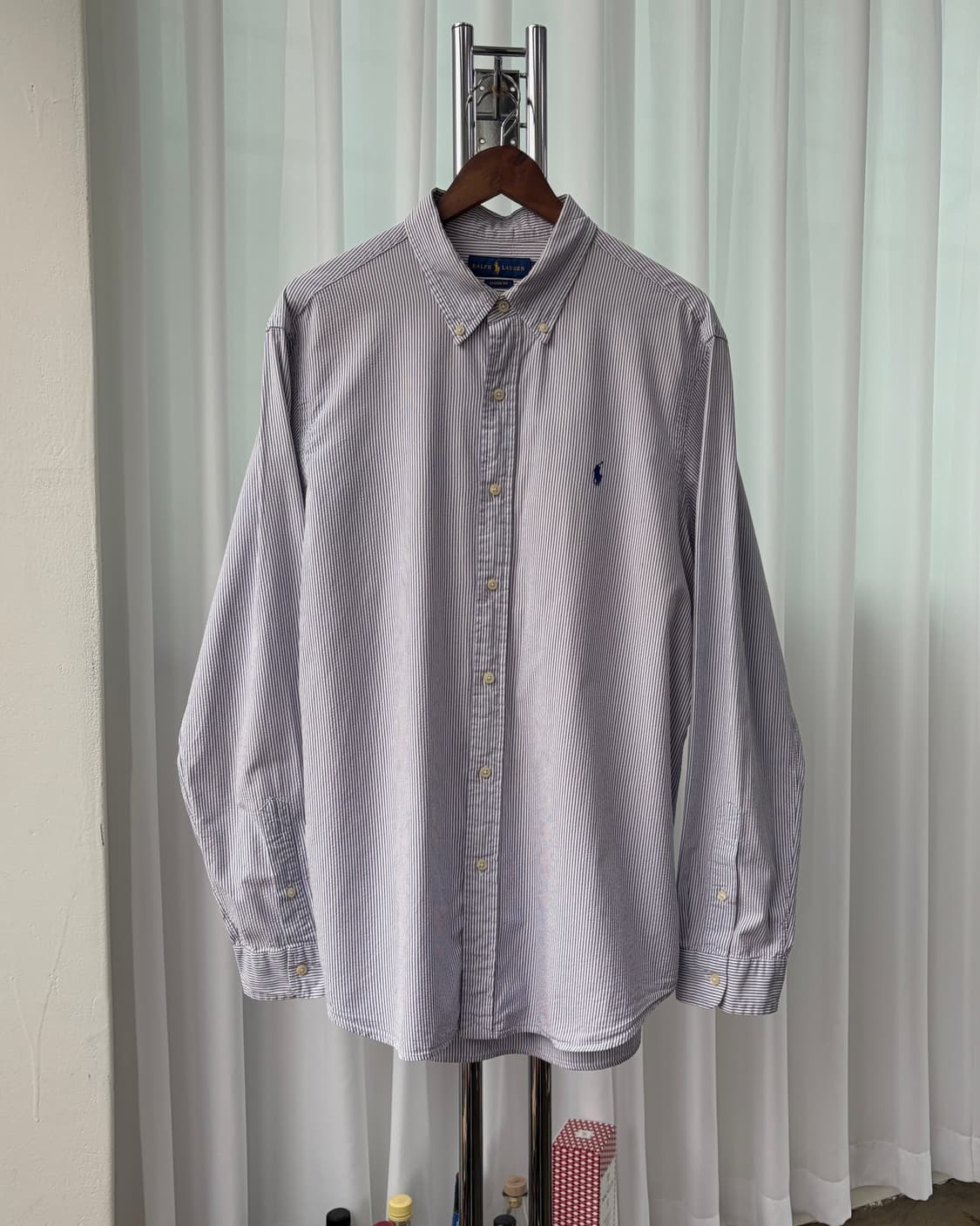 [XL]폴로 랄프로렌 시어서커 스트라이프 클래식핏 셔츠 상품이미지3