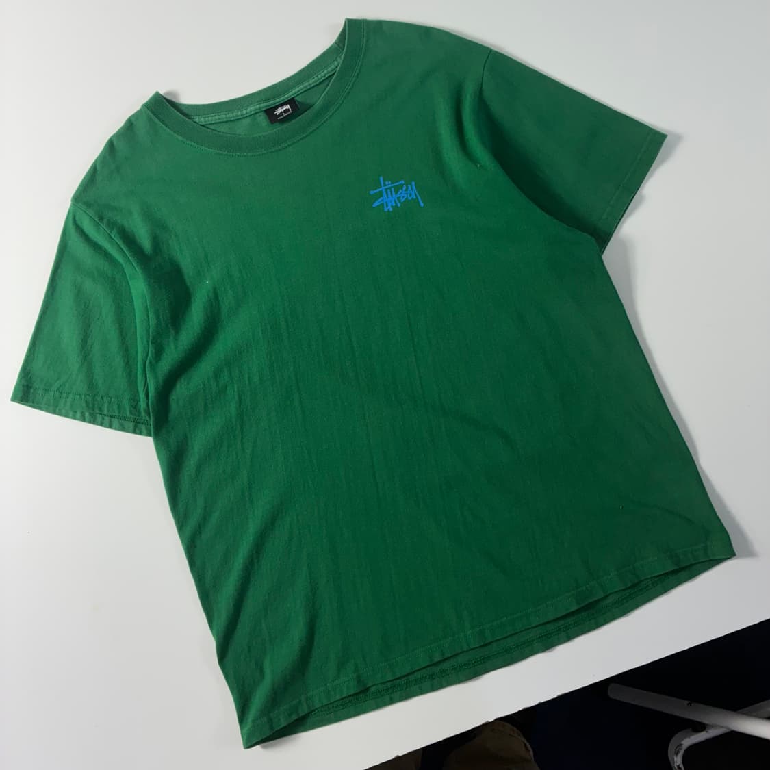 Stussy  스투시 빅로고 피그먼트 다이드 그린 반팔티셔츠  상품이미지3