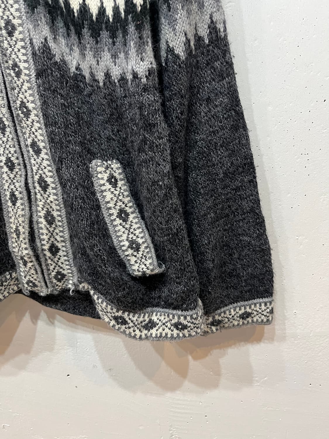 Made in PERU 핸드메이드 노르딕 니트집업 후디  상품이미지5