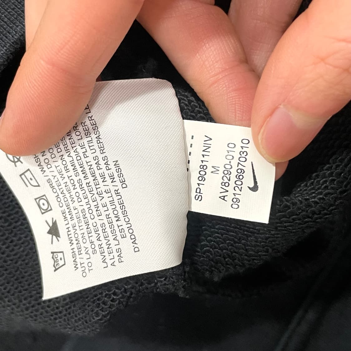 나이키 스우시로고 블랙 롱 후드티셔츠 남성M 상품이미지5