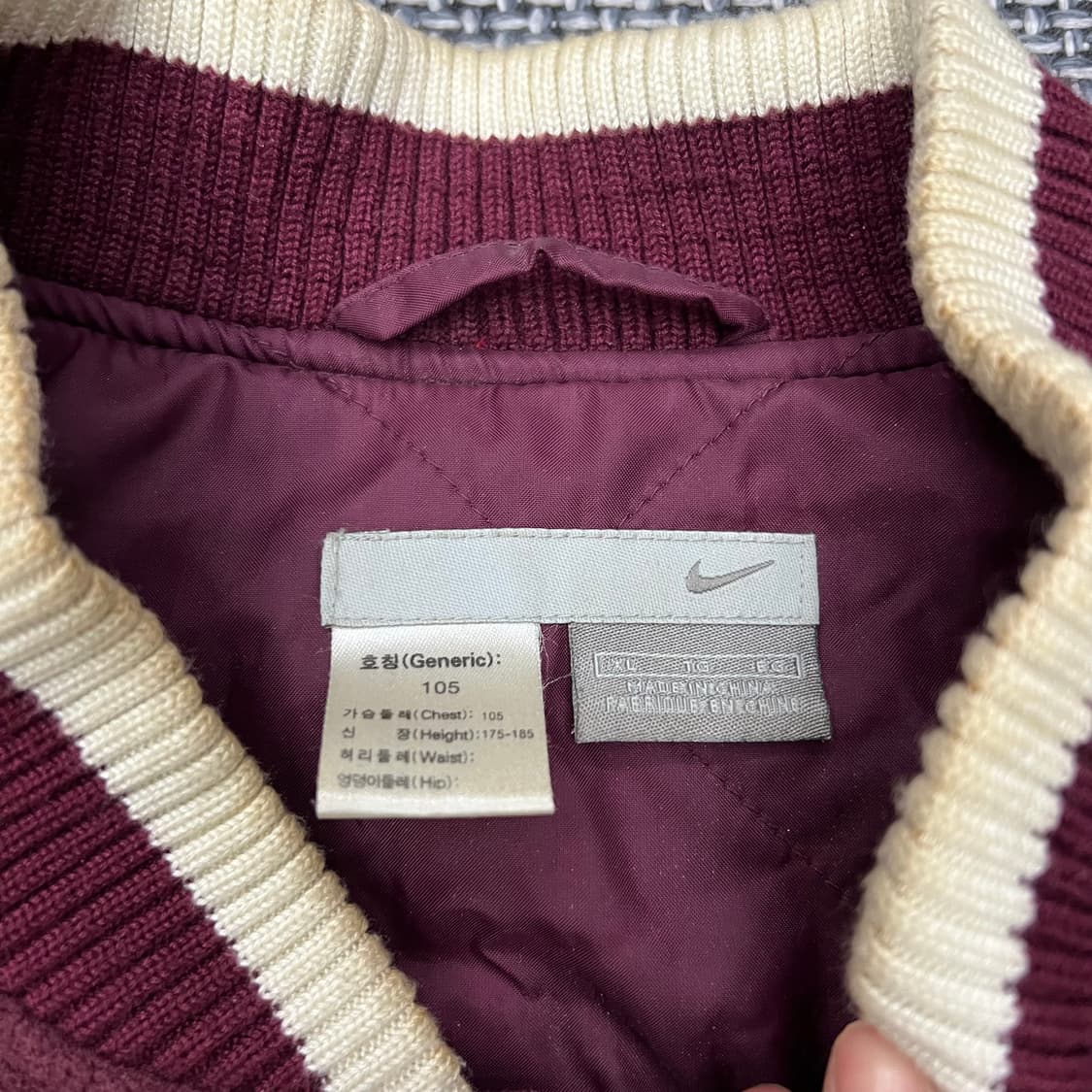 나이키 00s 버건디 바시티 자켓 상품이미지4