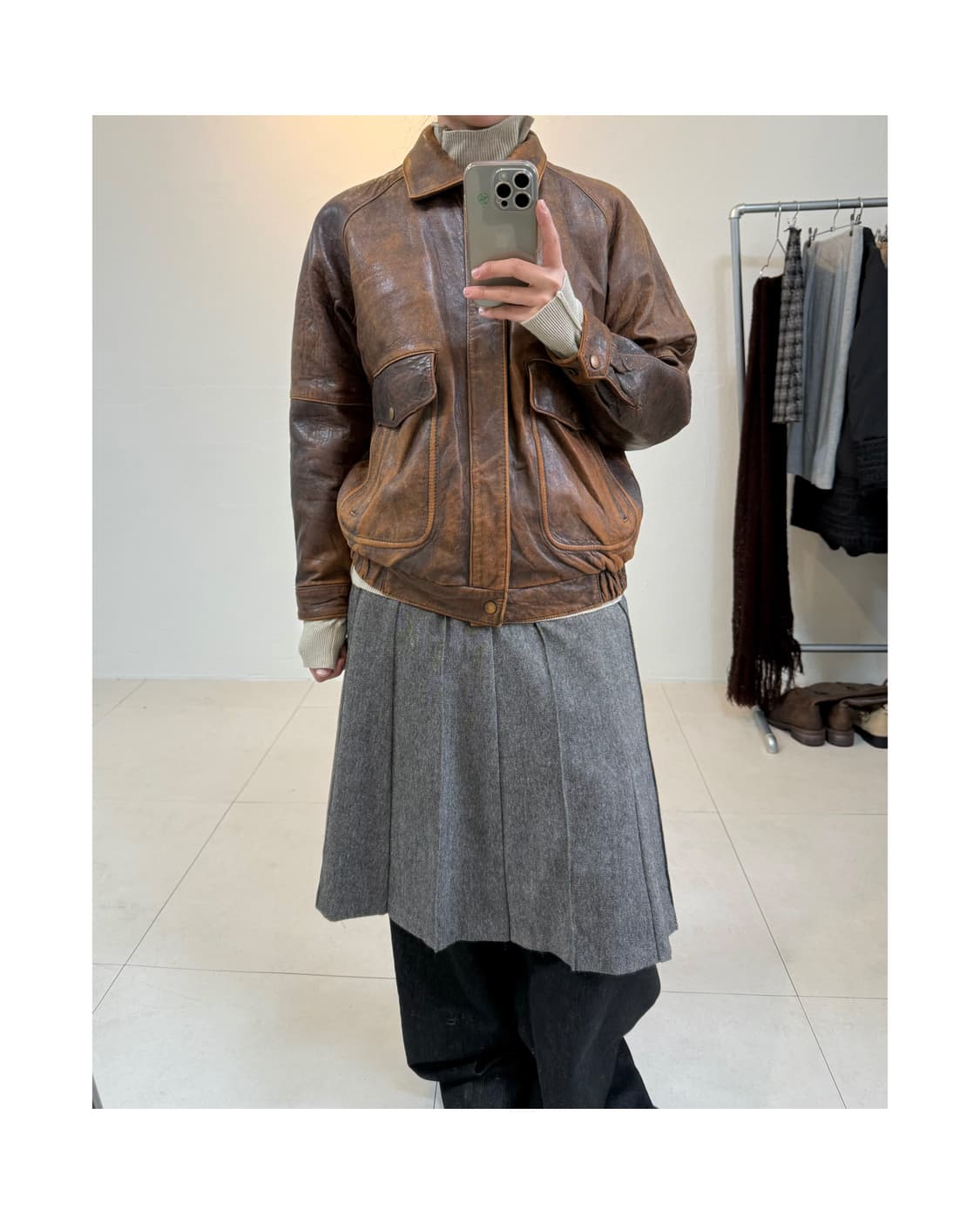 빈티지 양가죽 누빔 자켓 상품이미지2