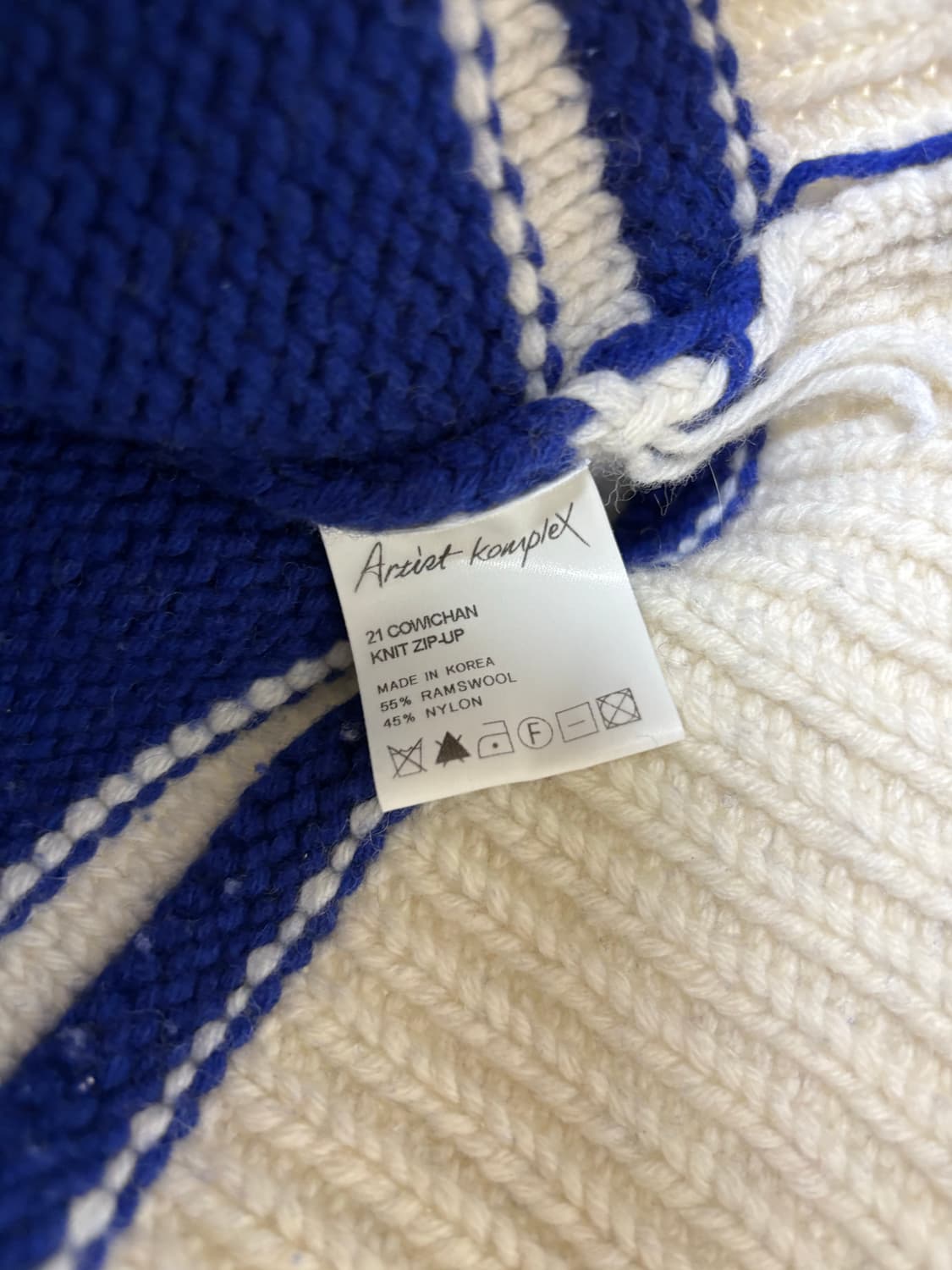 Artist Komplex 아티스트 컴플렉스 코위찬 니트 집업 블루 상품이미지4
