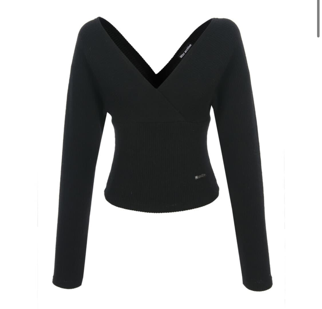 Wsc archive Deep V neck knit (Black) 상품이미지1