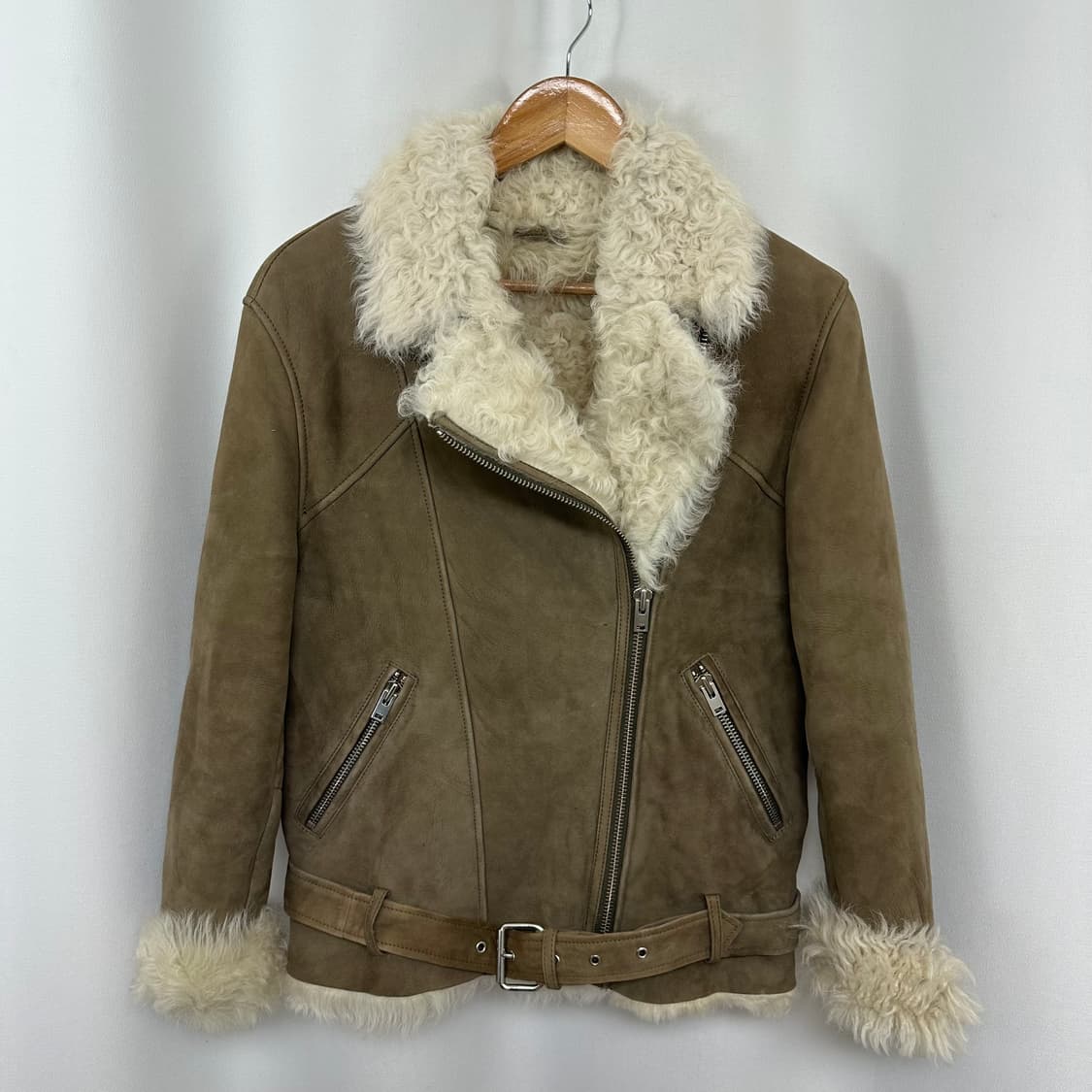   IRO 이로 여자 양털100% 무스탕 자켓 브라운 34  상품이미지1