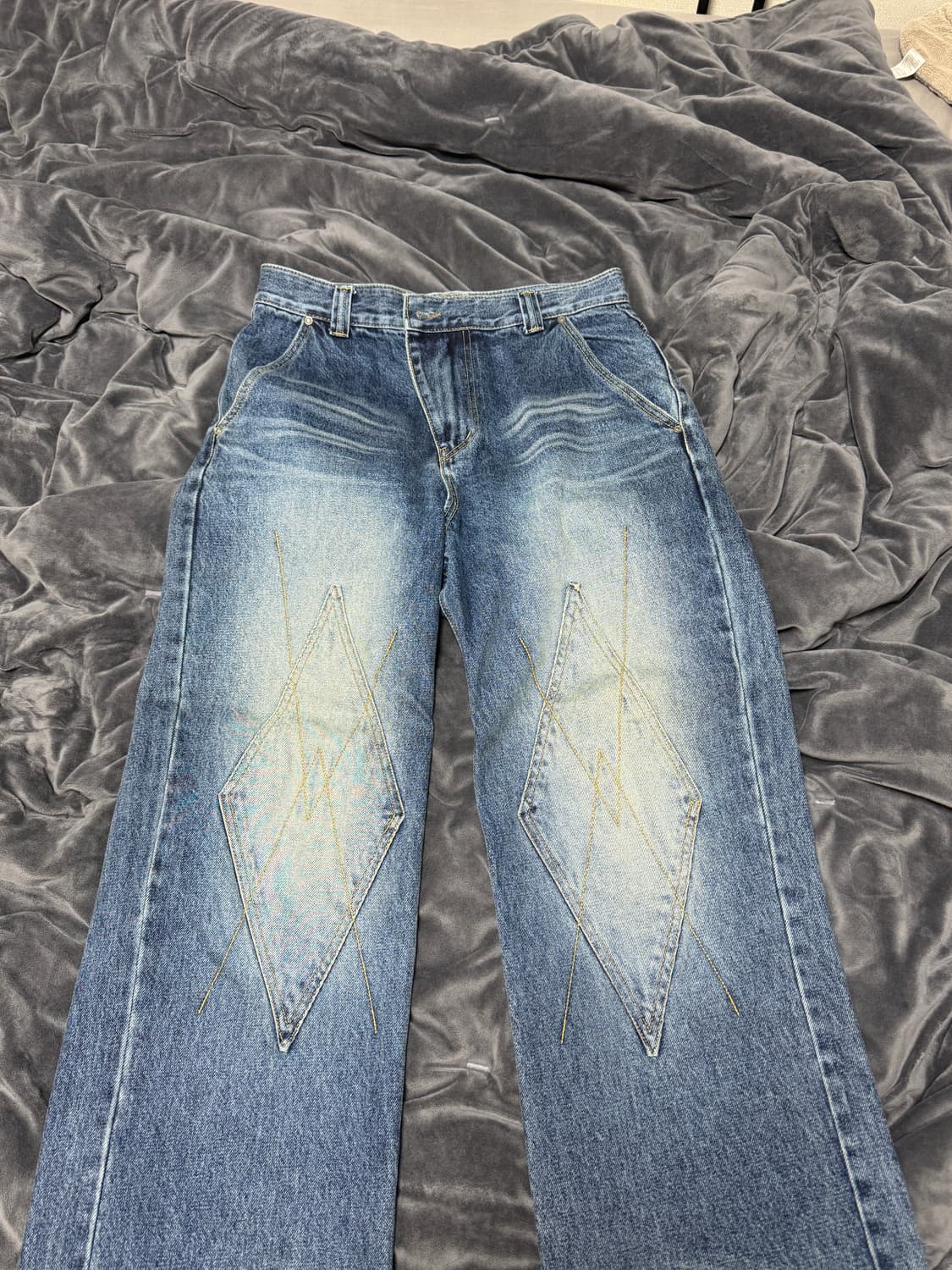 ETCE 다이아몬드 패치 와이드 데님 M 상품이미지1