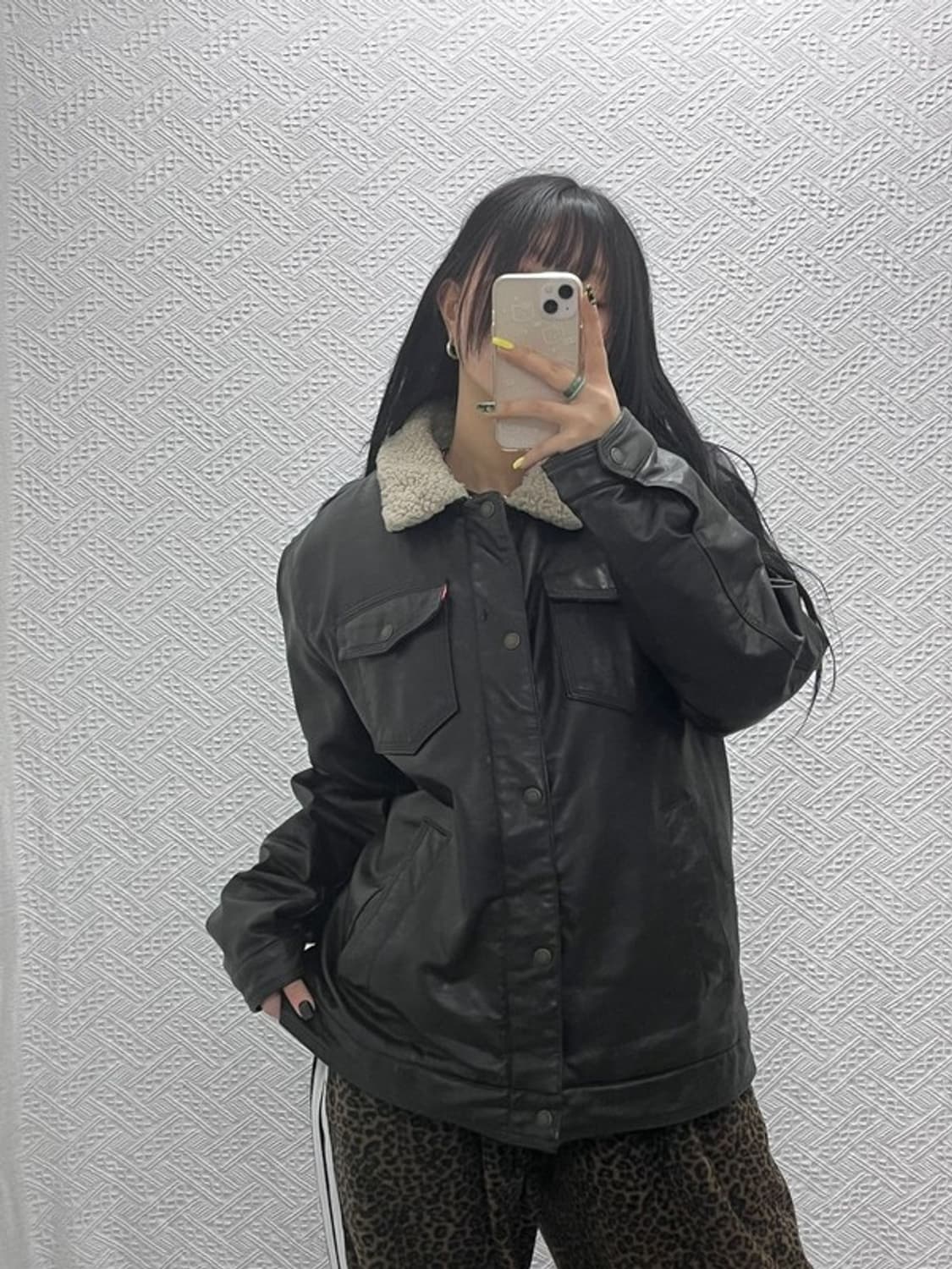 리바이스 빈티지 쉐르파 라이딩 레더 트러커 자켓 110 C07574 상품이미지1