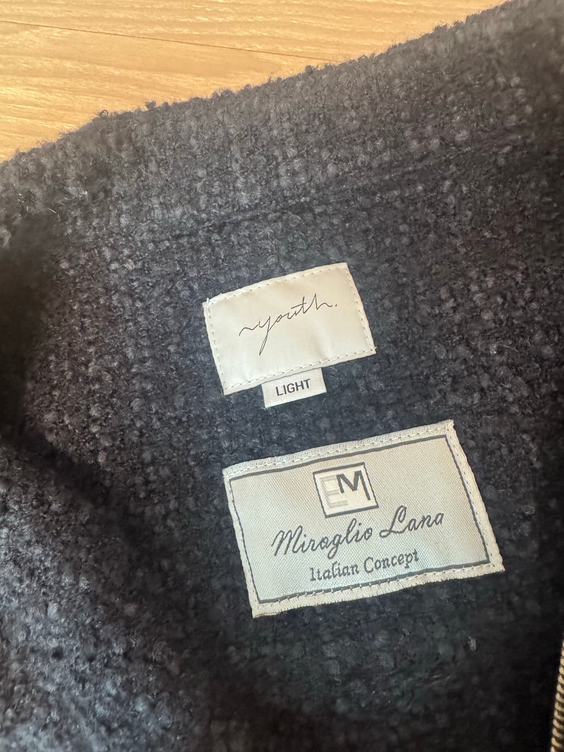 [L] 유스Youth 트위드 하프집업 셔츠 네이비 상품이미지2