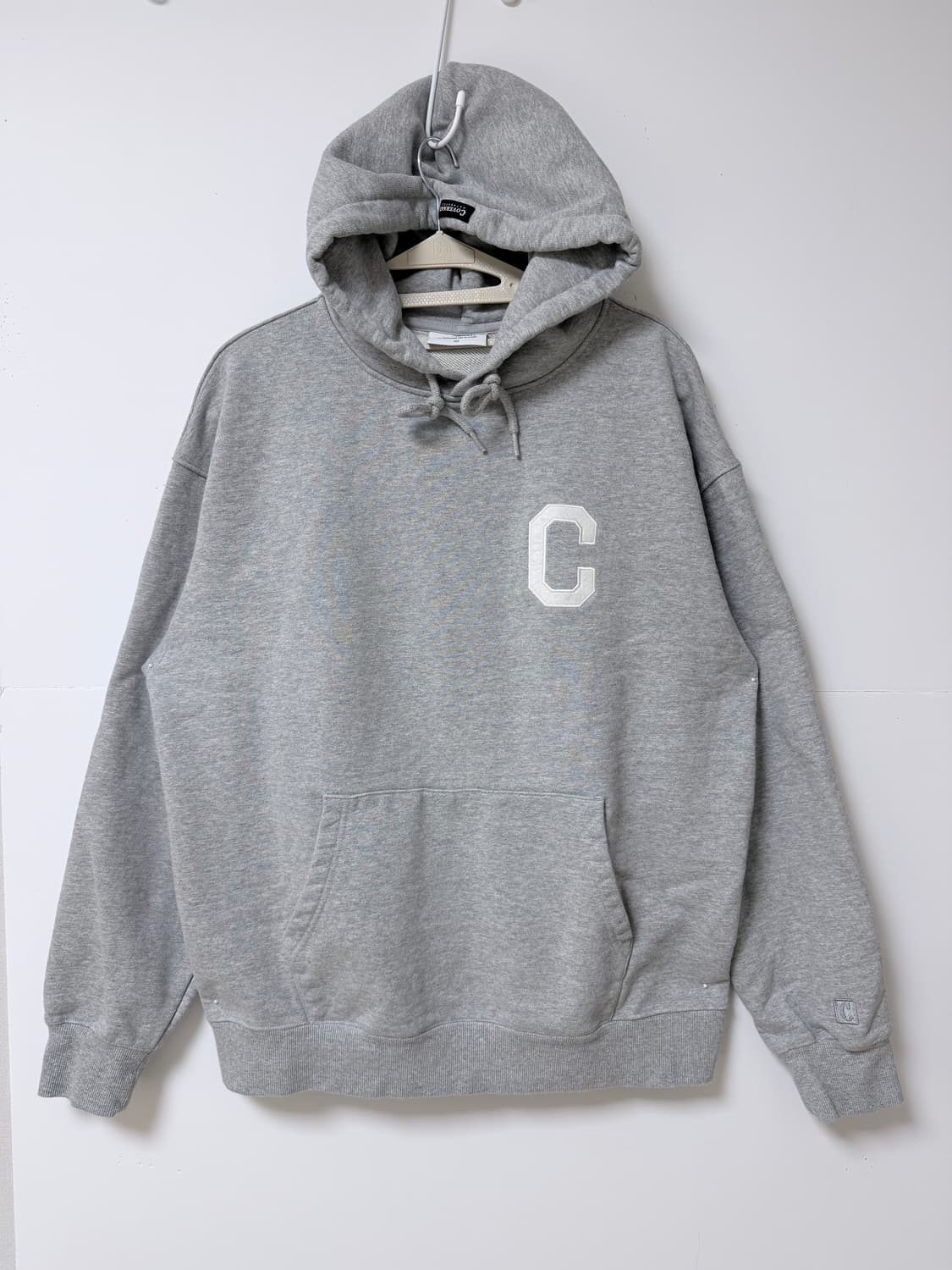 🤍 커버낫 C 로고 후드티 L 그레이 상품이미지1