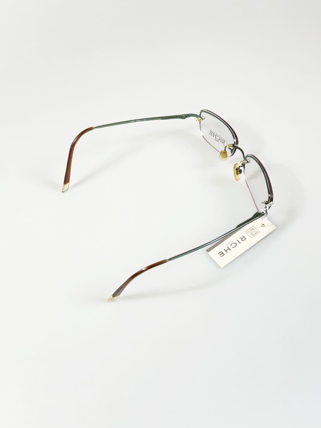 RICHE PARIS 반무테 스퀘어 메탈 빈티지 안경 상품이미지4