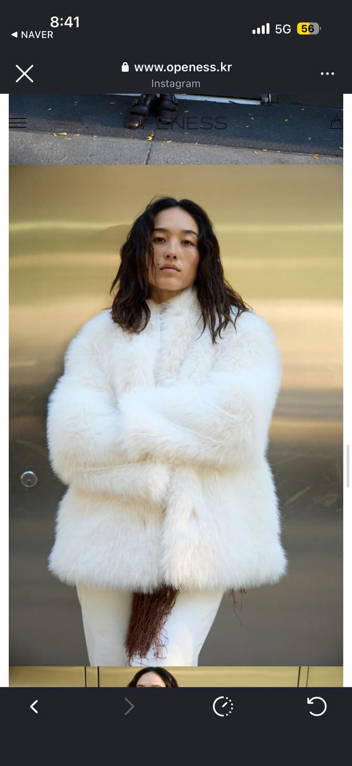 오프니스 퍼 하프 자켓 화이트 상품이미지8