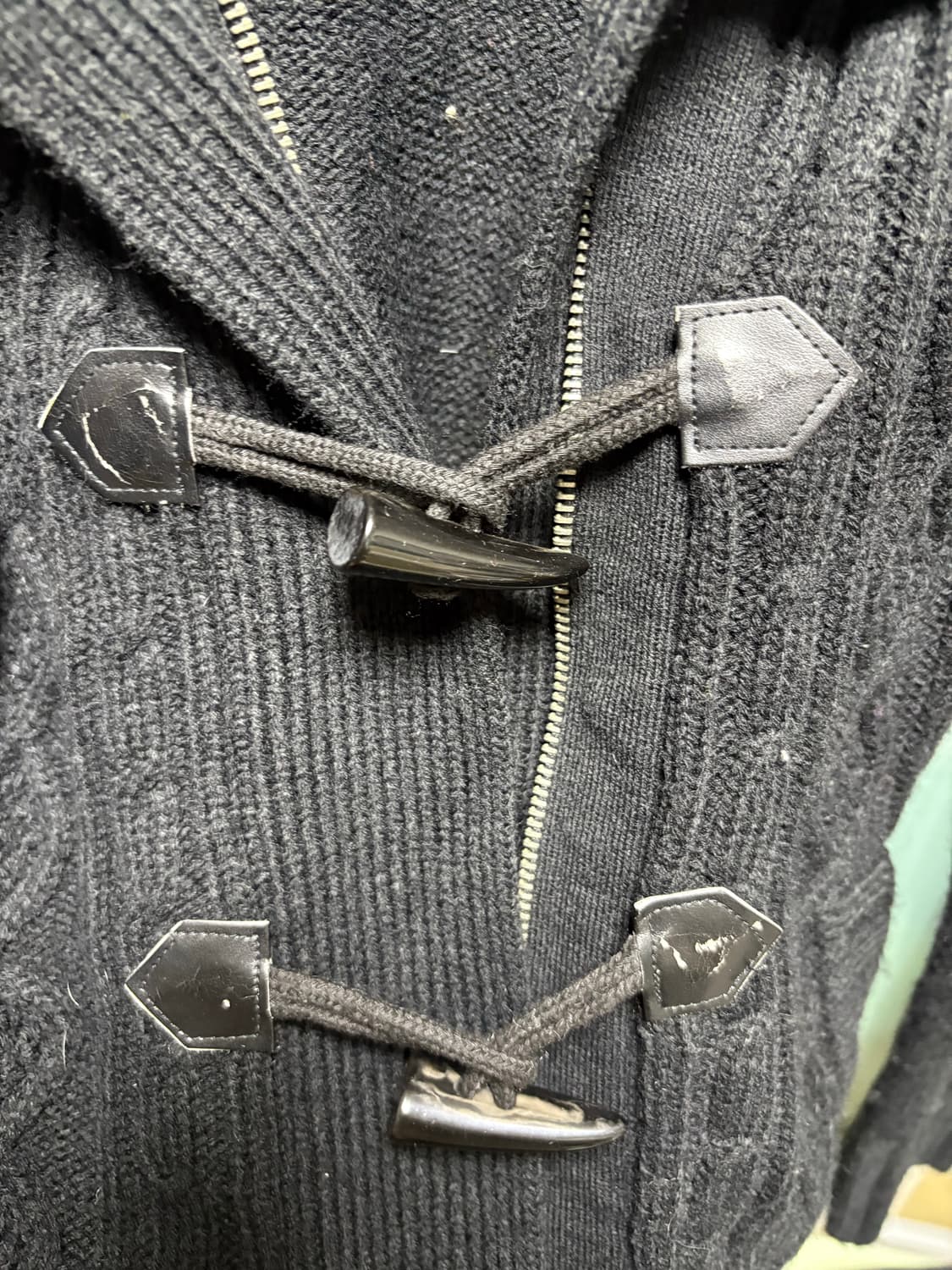 일본빈티지 블랙 퍼가디건 상품이미지5