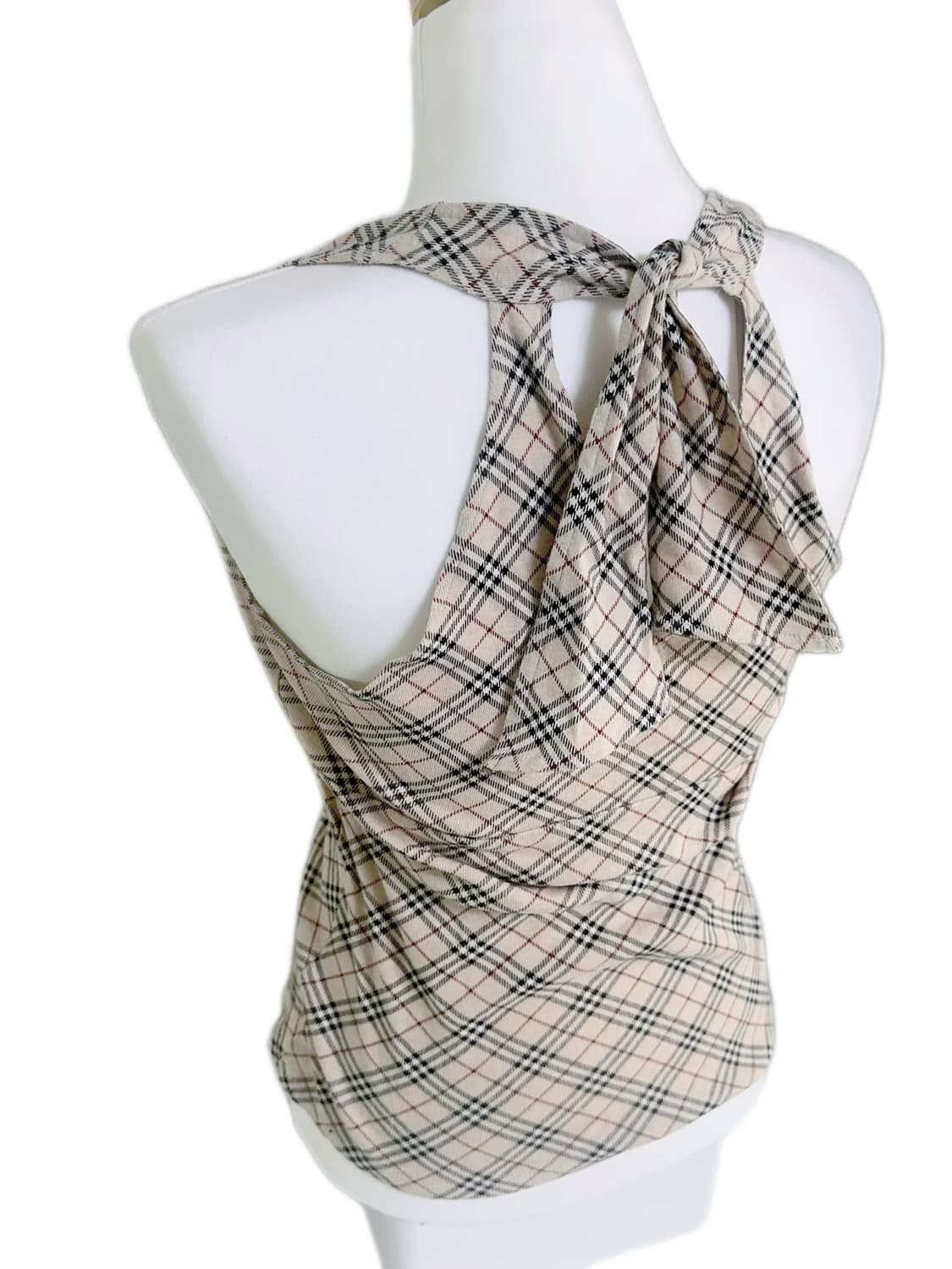 버버리 유일매물 블루라벨 노바체크 홀터넥 민소매 나시 슬리브리스 상품이미지1