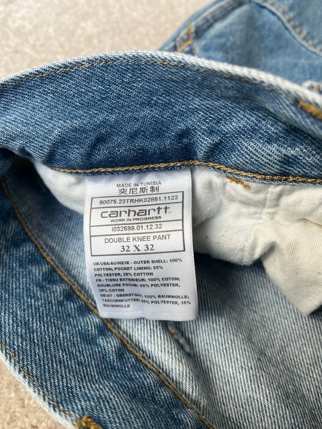 칼하트 WIP 더블니 데님 (31-34) 상품이미지6