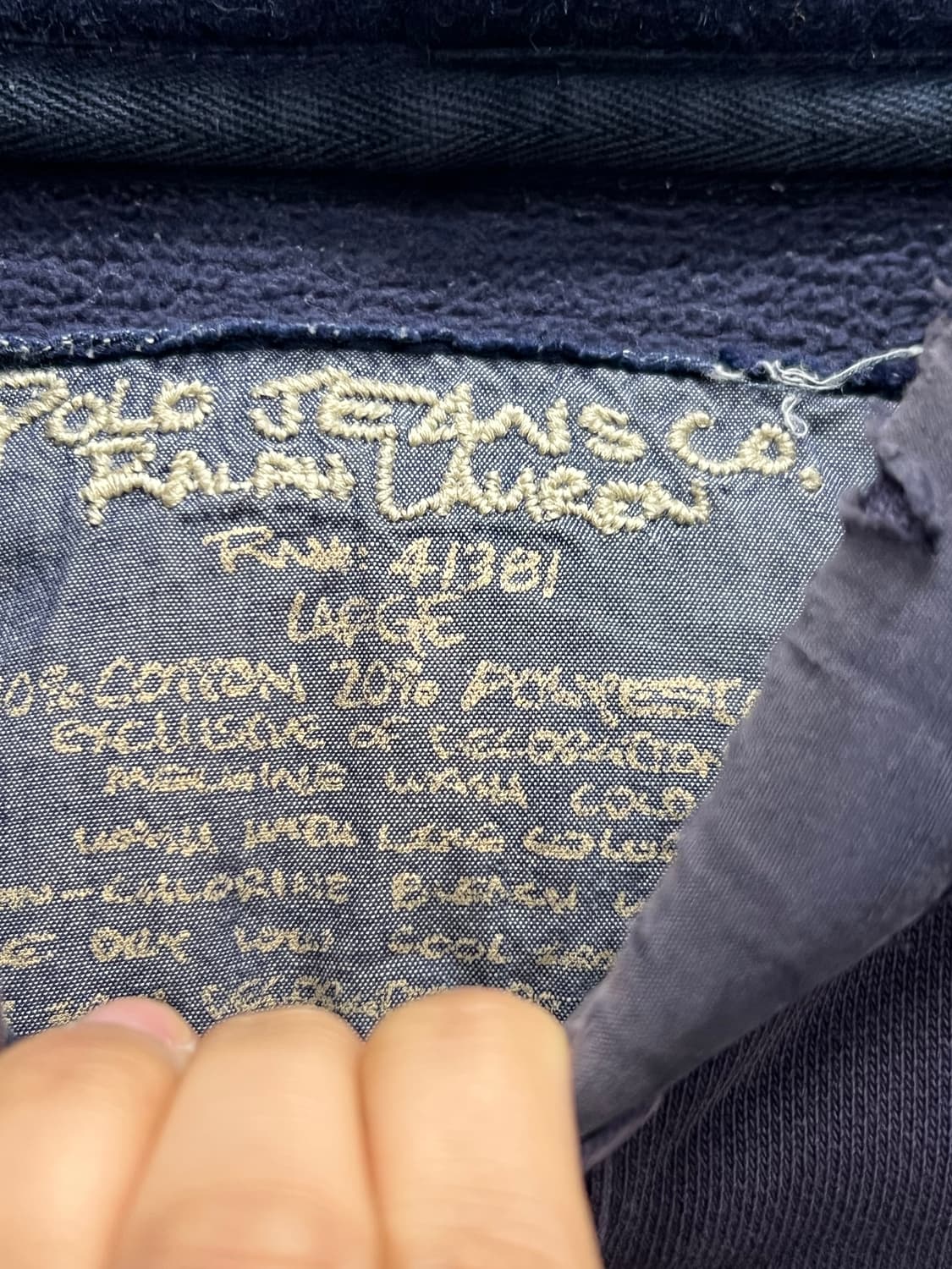 90s 폴로 랄프로렌 U.S RL 인디언 패치 두산 기모 후드티  상품이미지4