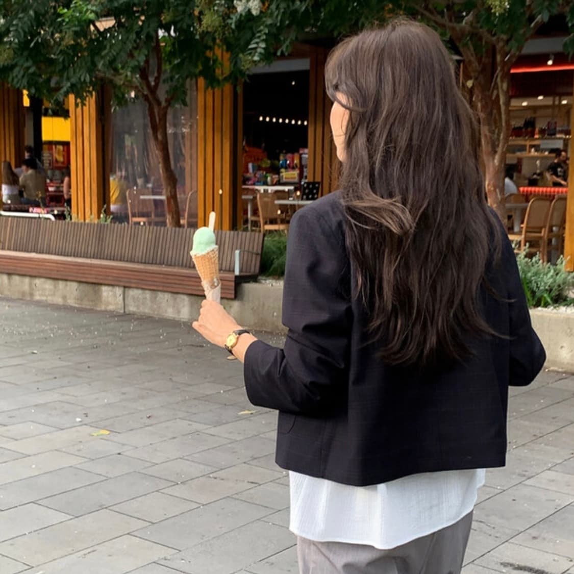 새상품) 언더비 코턴 체크 자켓 네이비 상품이미지5