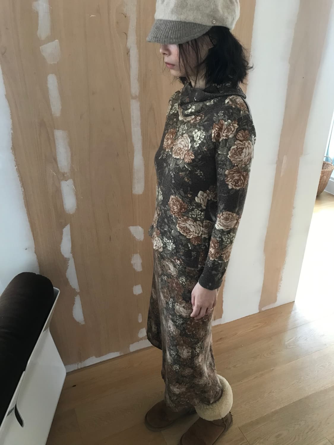 vintage flower pattern turtle neck top 상품이미지3