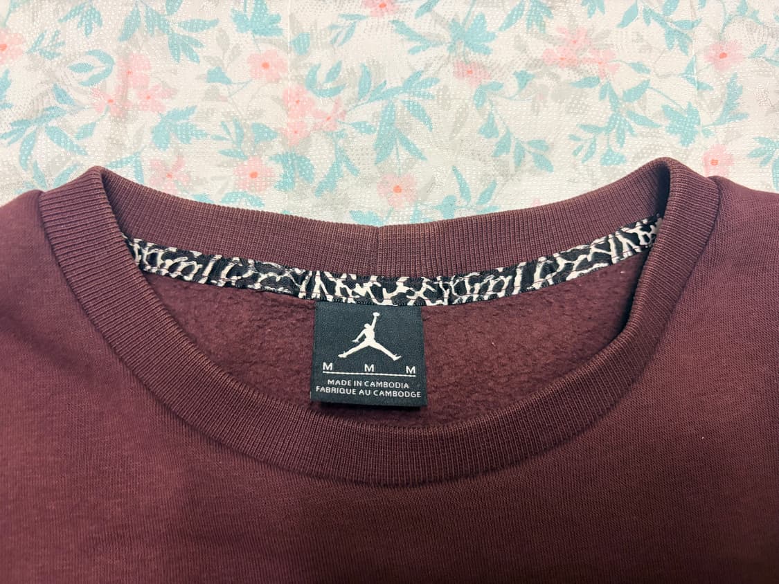 (m) 나이키 조던 자수로고 버건디 맨투맨 상품이미지2