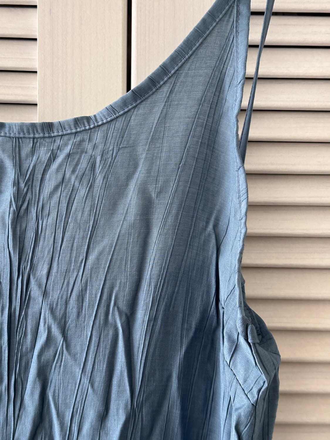 뮤트 블루 뷔스티에 링클 원피스 상품이미지3