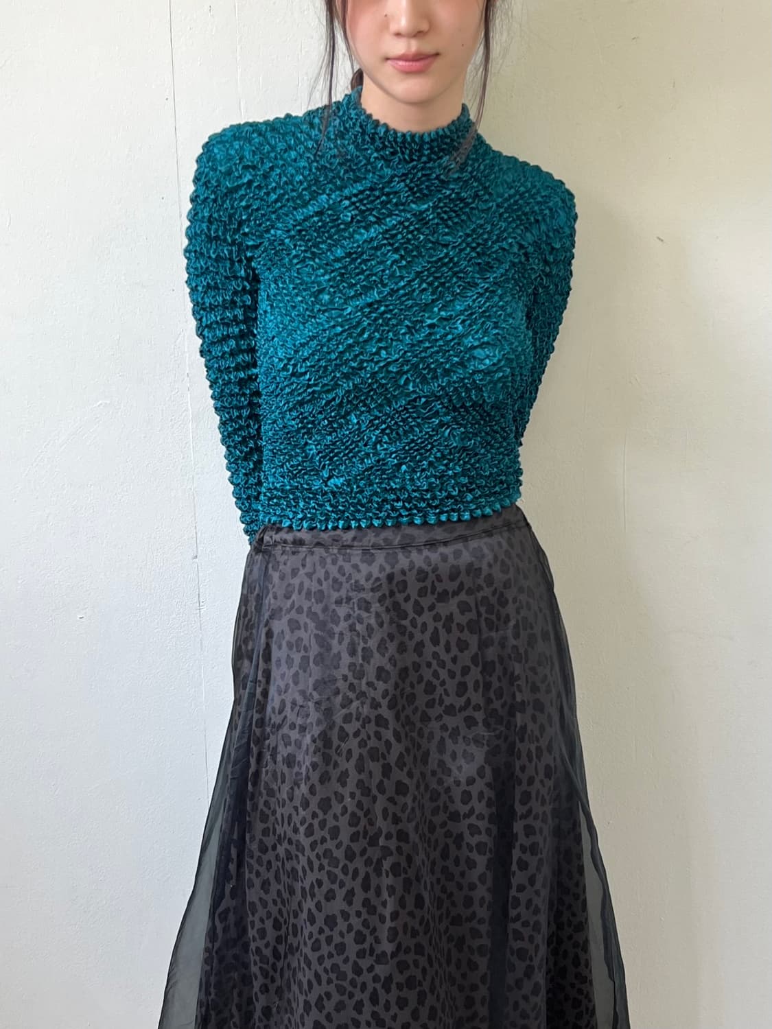 Japan vtg 플리츠 탑 상품이미지6