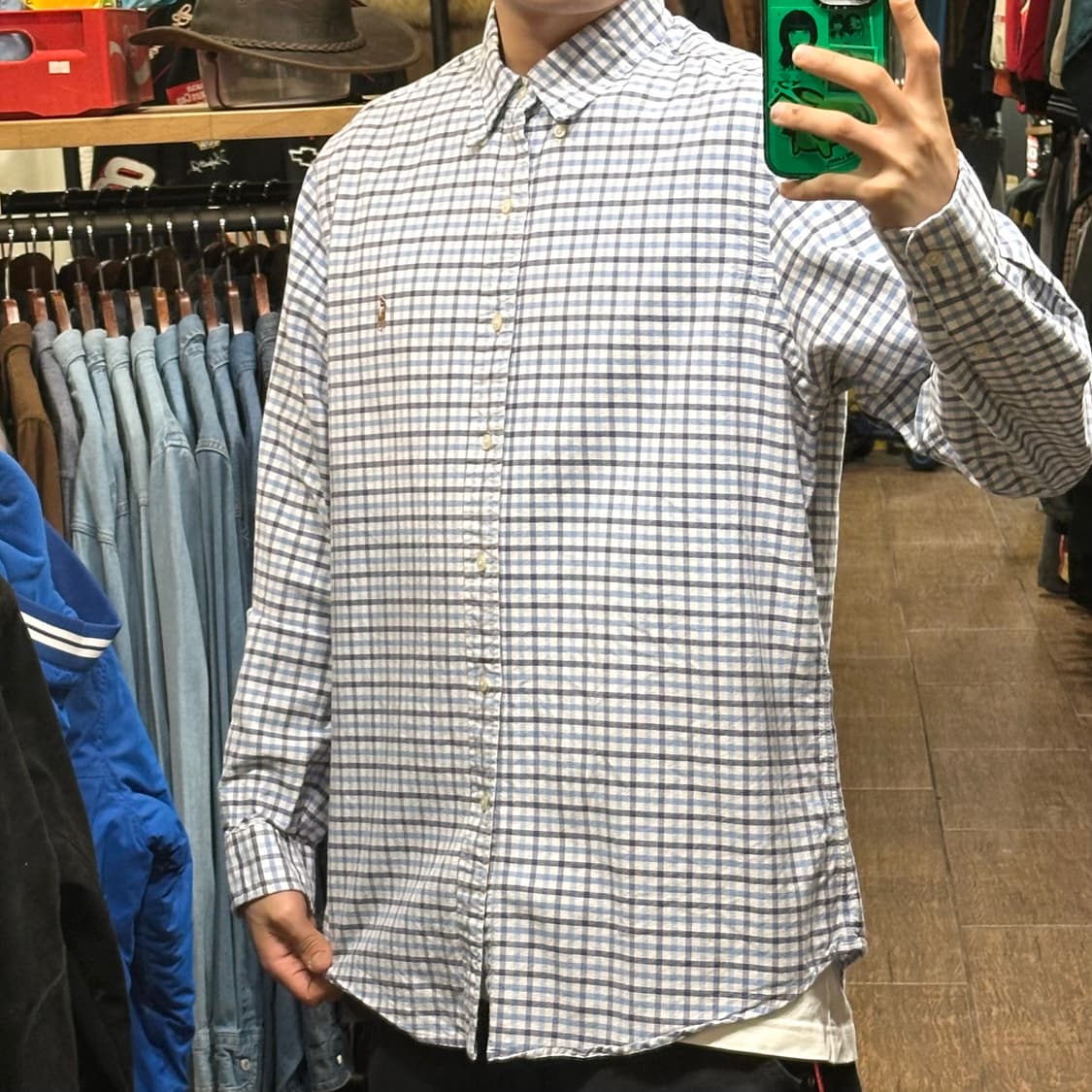 [HI] 폴로 랄프로렌 반팔셔츠 체크블루 상품이미지3