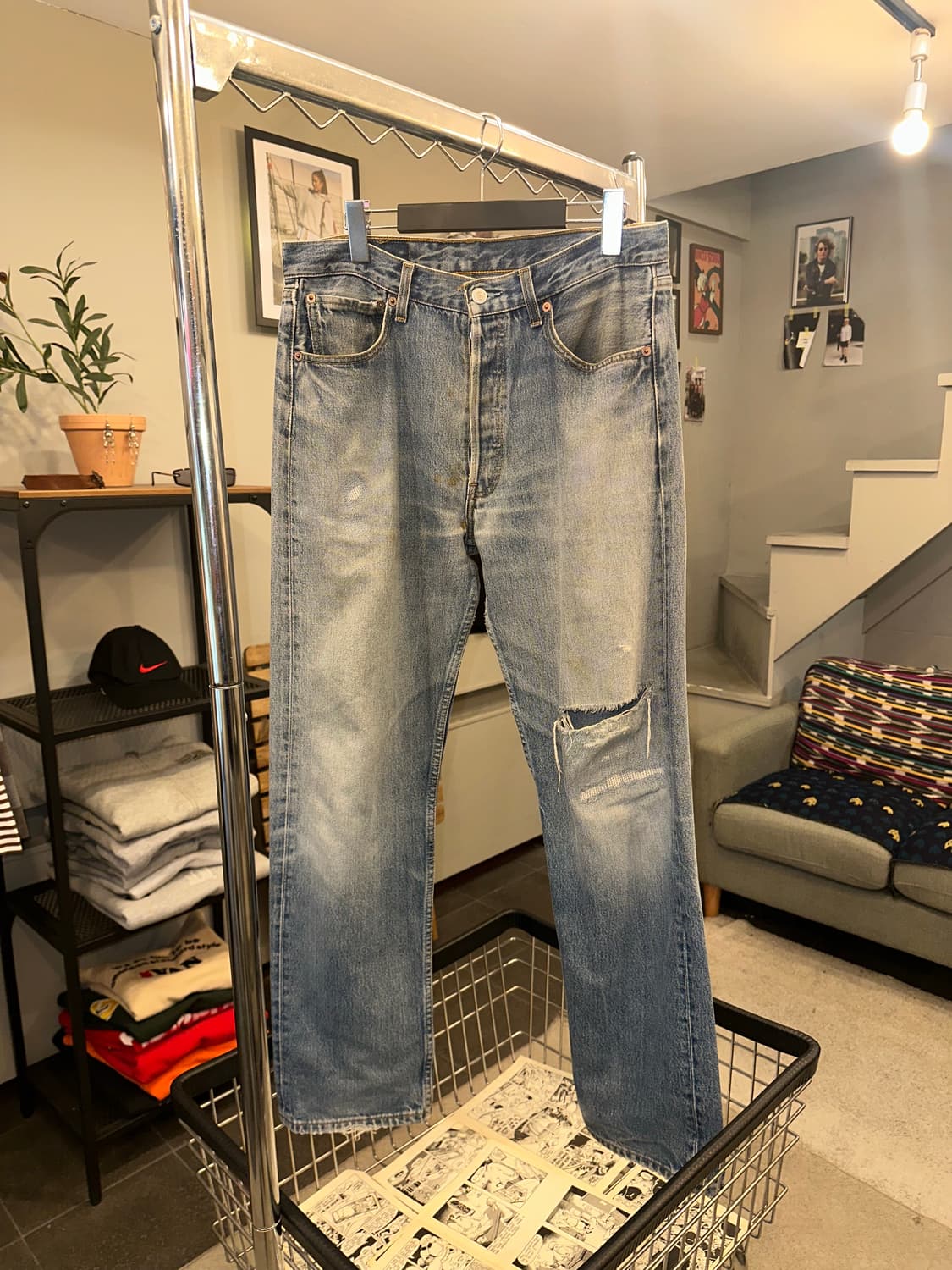 90’s Levi’s 501 273 distressed denim 상품이미지4