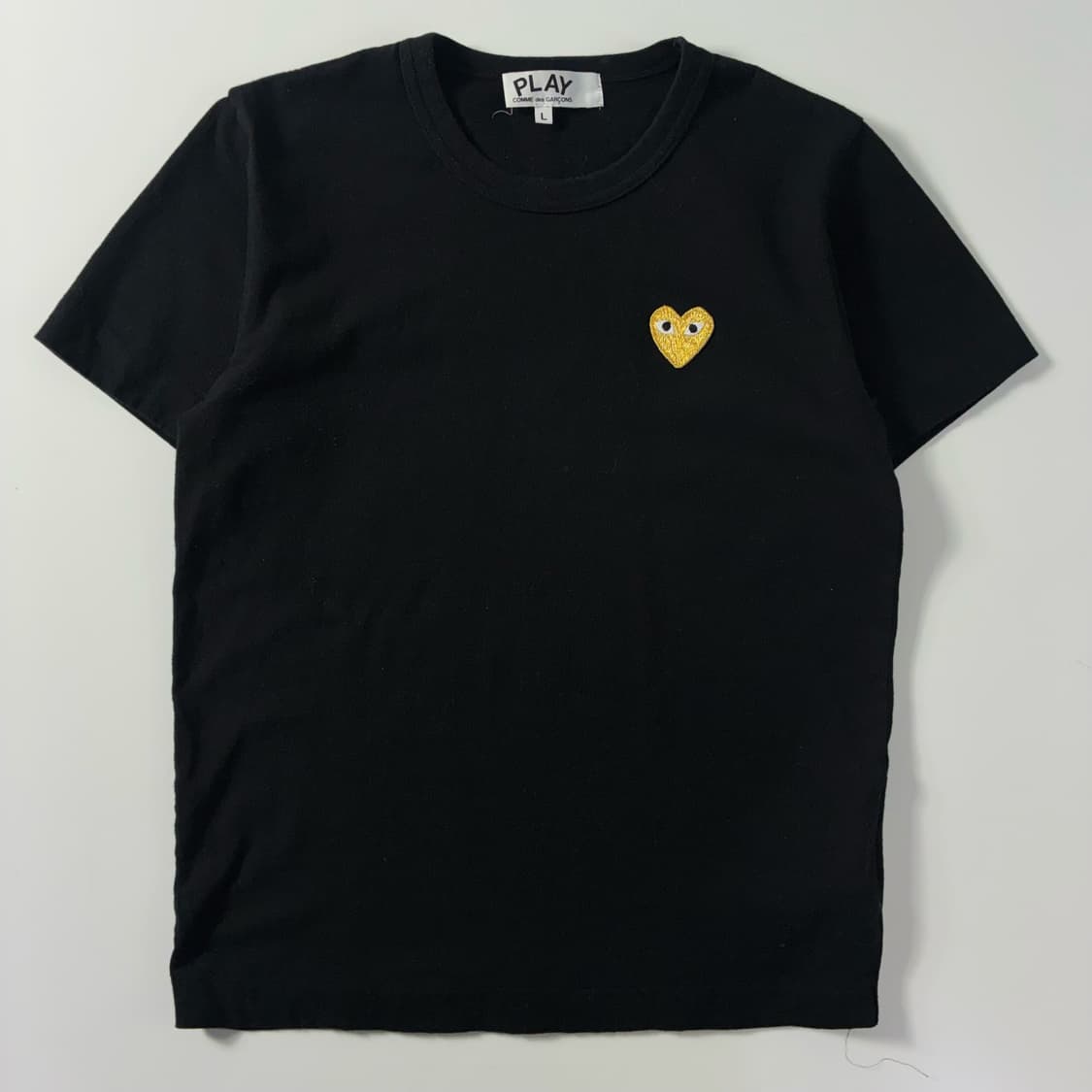 Comme des garsons  꼼데가르송 골드하트와펜 블랙 반팔티셔츠 상품이미지1