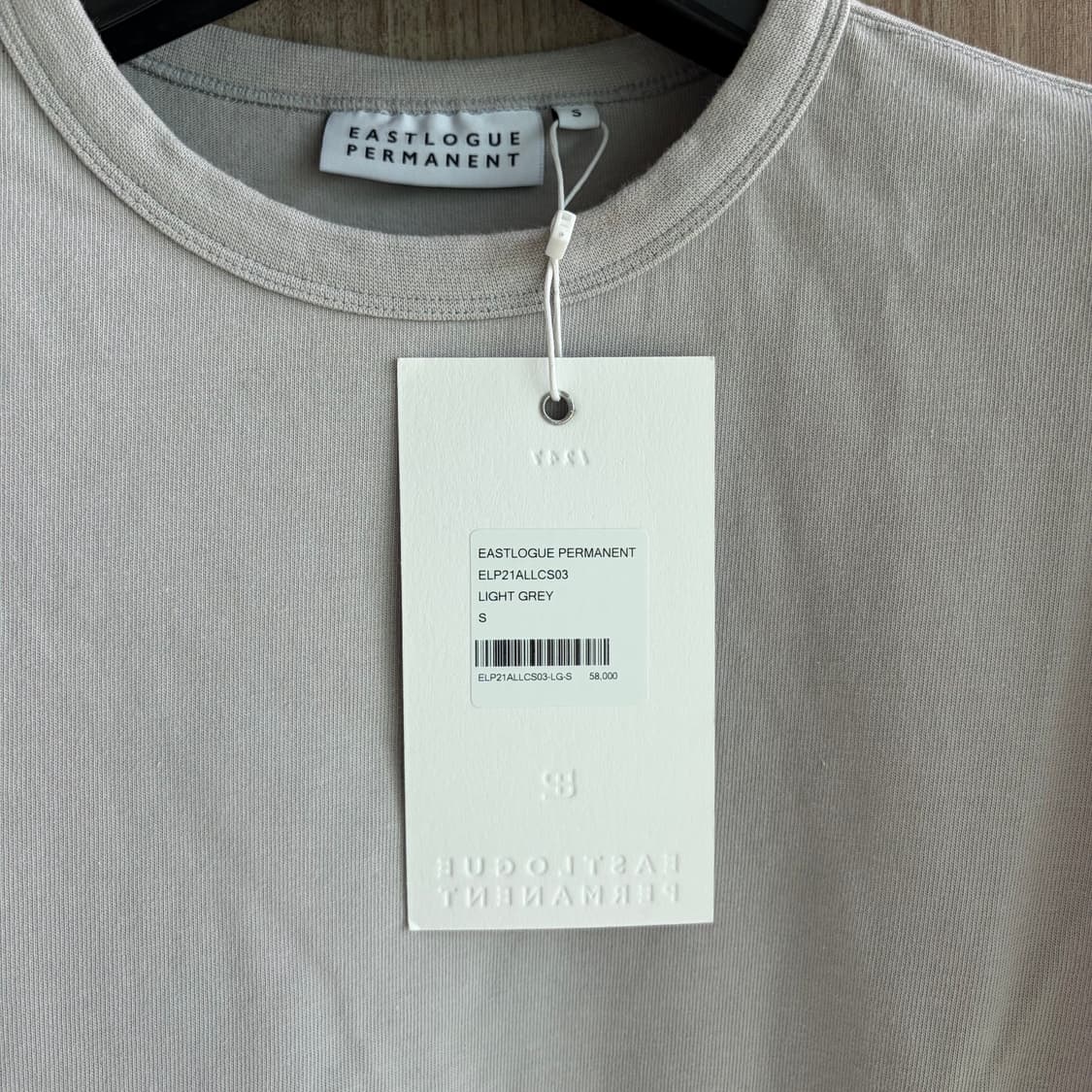 새상품(S)이스트로그 퍼머넌트 루즈핏 로고 반팔티셔츠 라이트그레이 상품이미지4